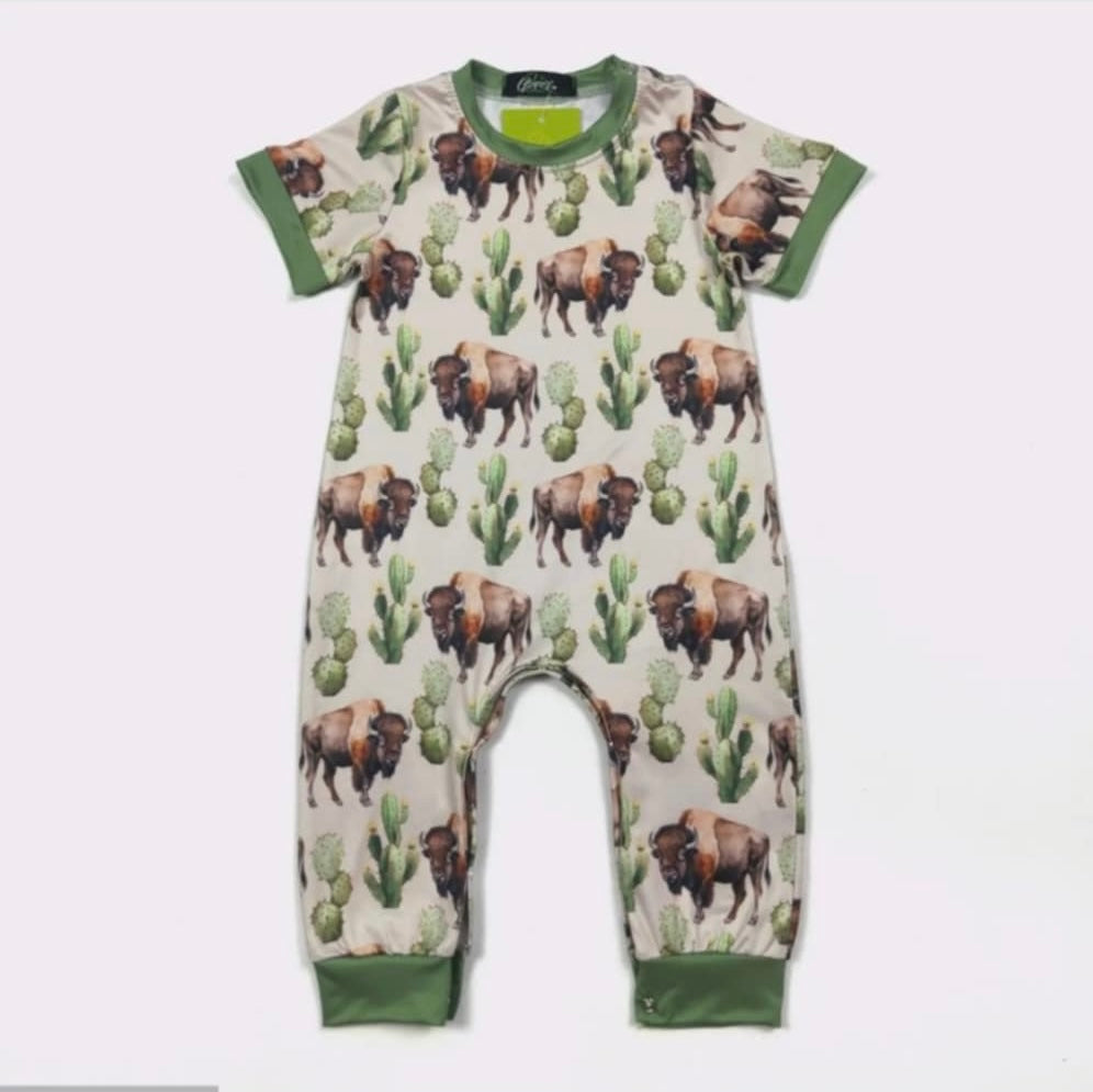 Baby Bison Cacti Romper