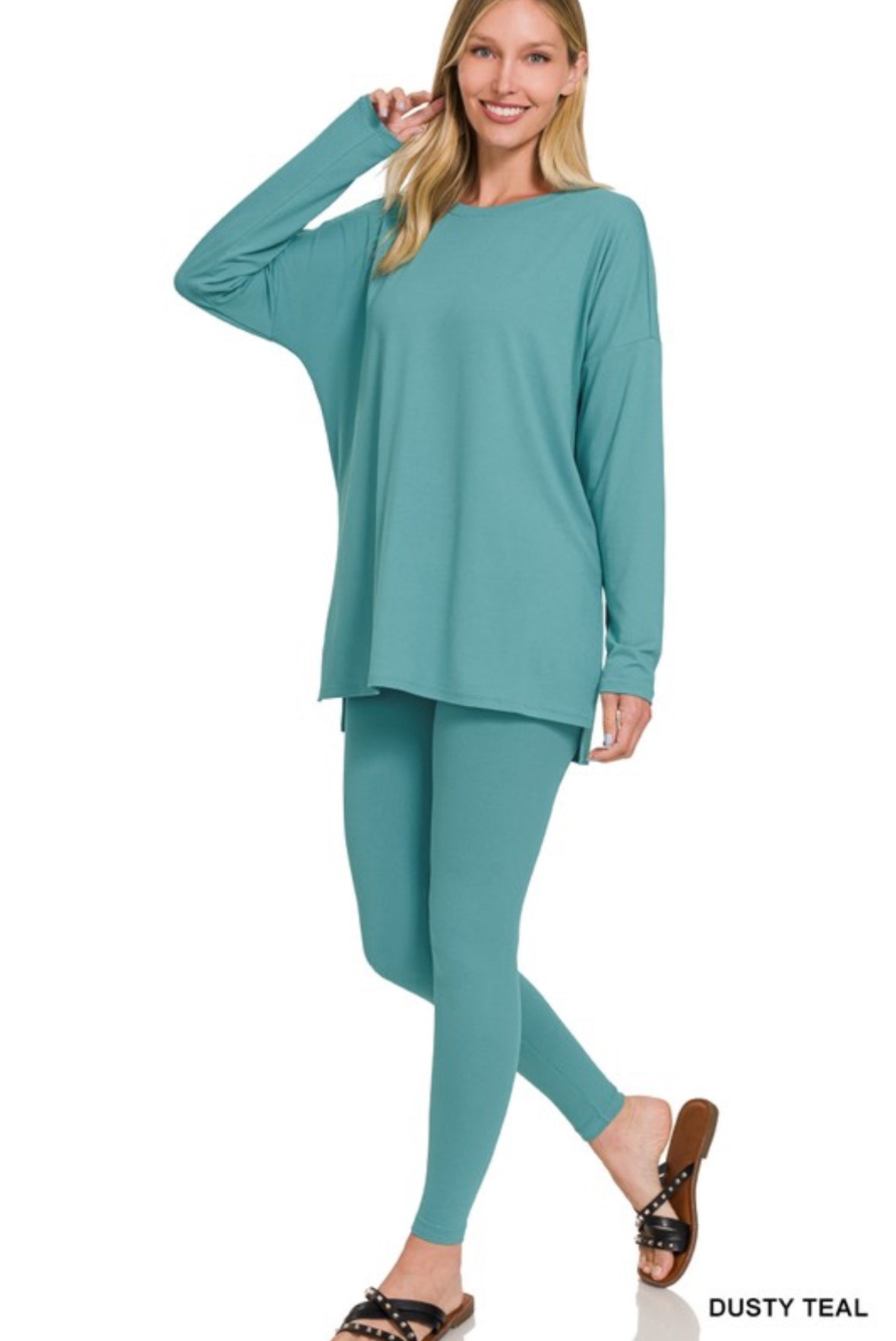 Crew Neck Microfiber Loungewear Set