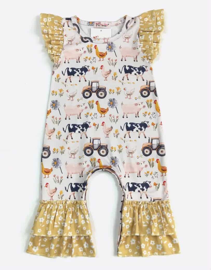 Girl Harvest & Farm Baby Romper
