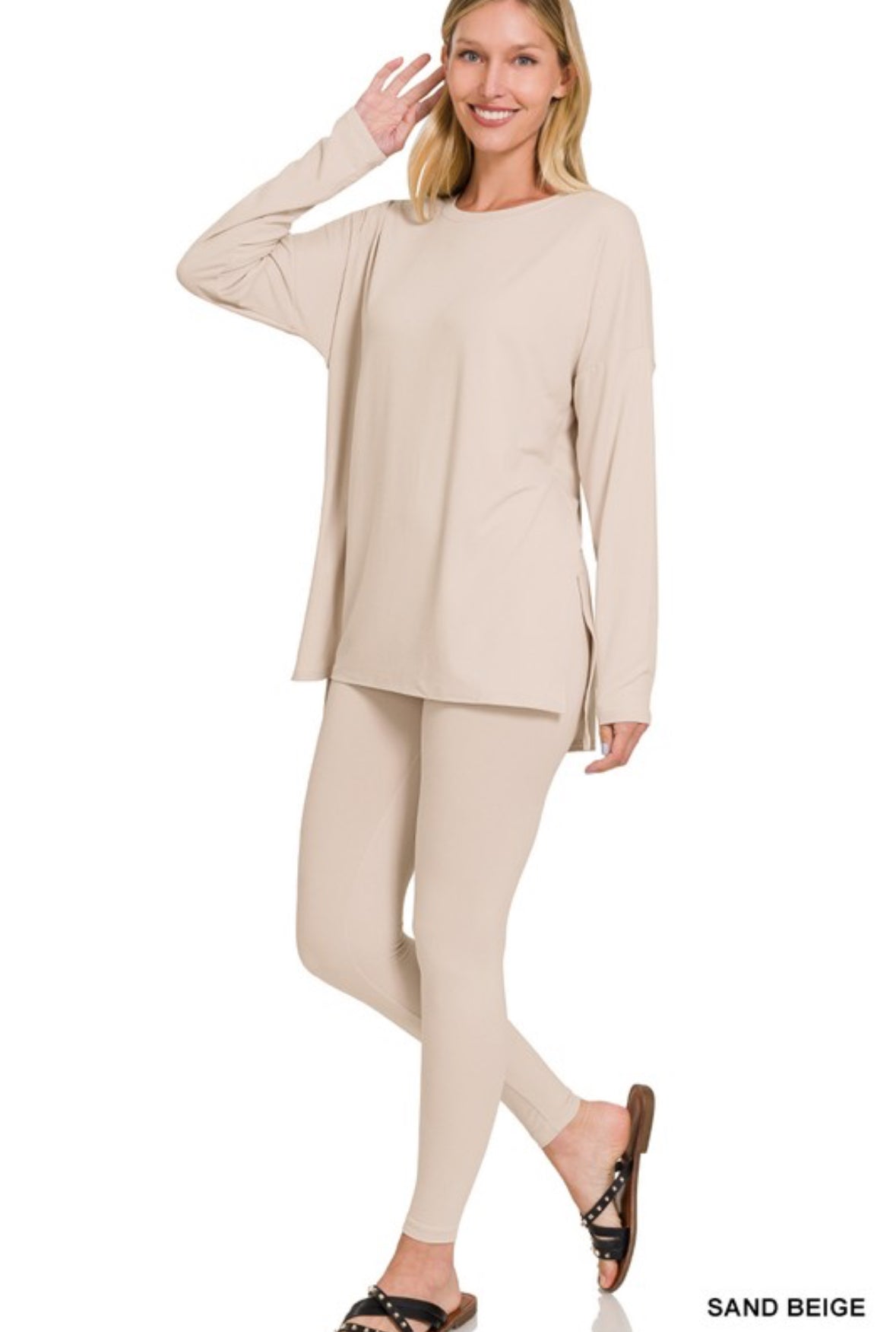 Crew Neck Microfiber Loungewear Set