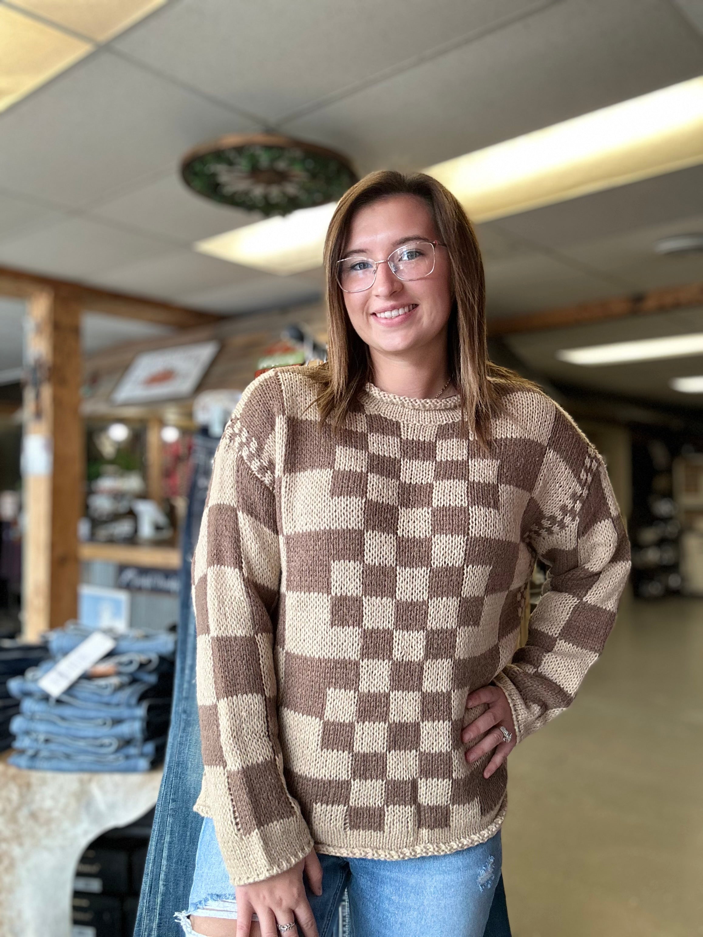 Vintage Checkered Chucky Sweater