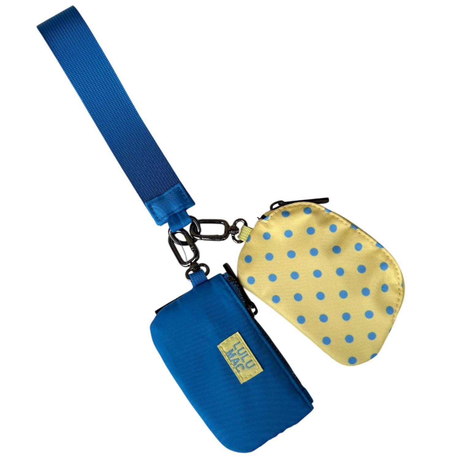 Butter/Blue Dots Compact wrist wallet