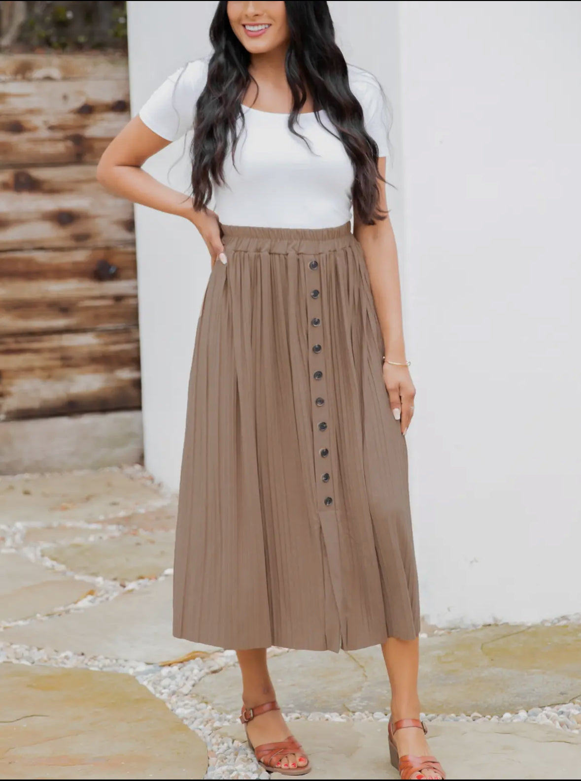 The Pleated Midi Skirt