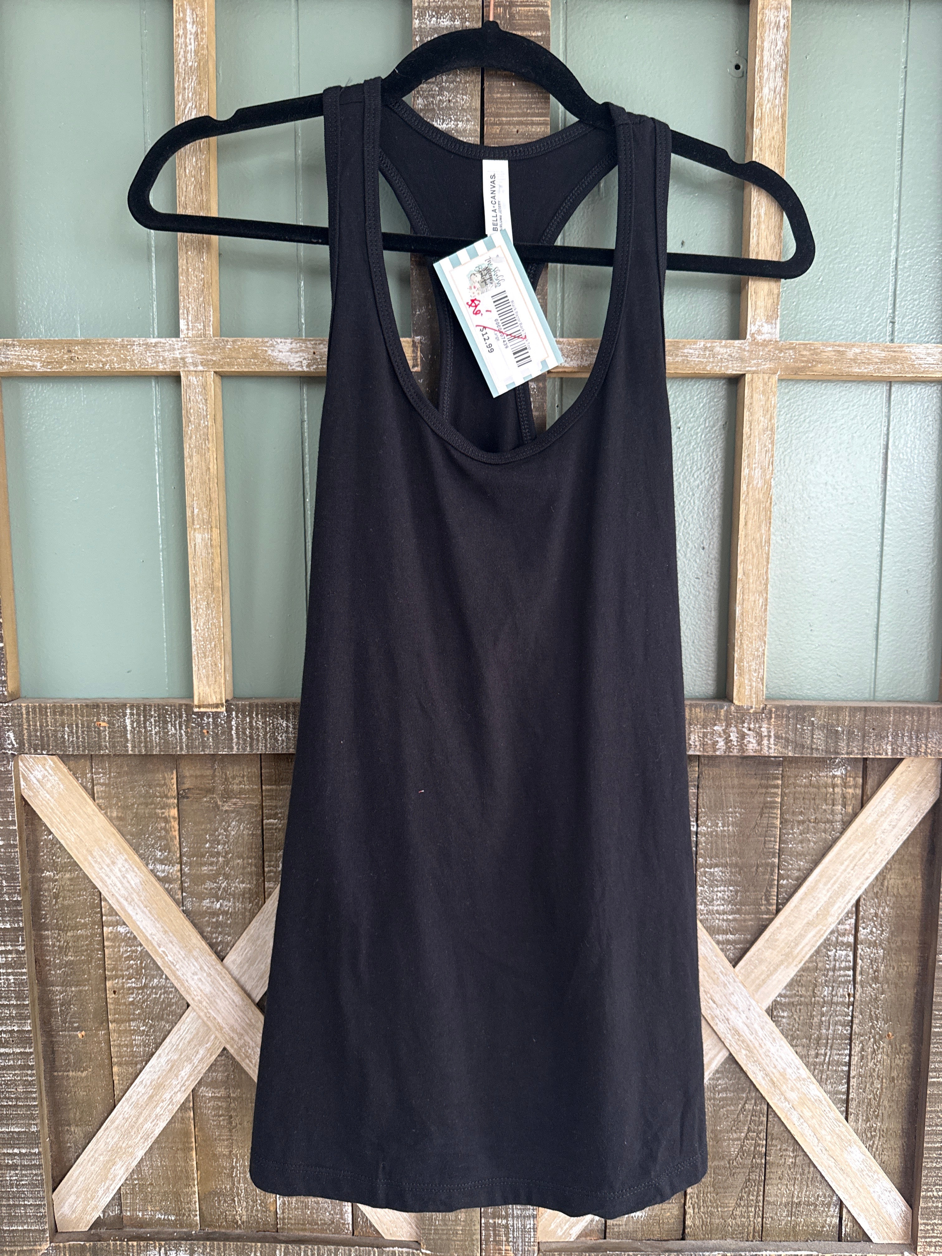 Black Razor Back Tank Top
