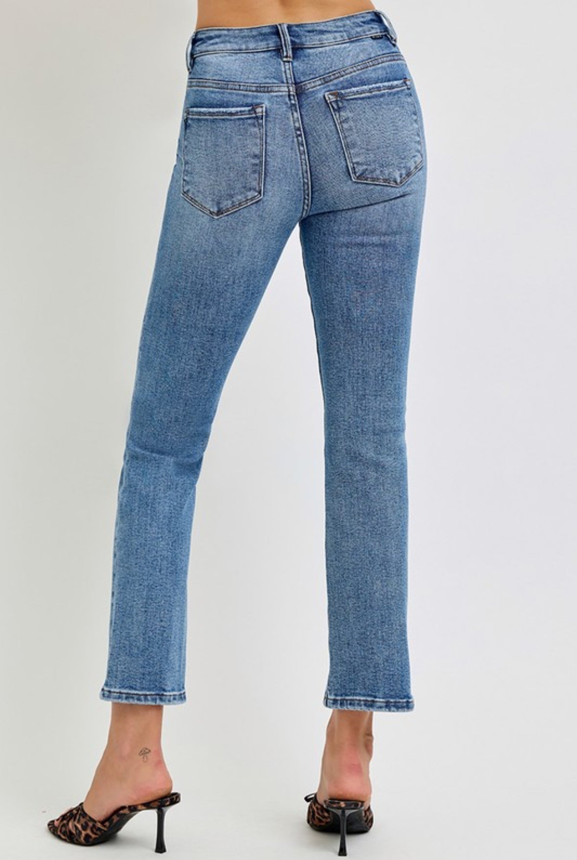 Risen Plus Midrise Ankle Straight Slim Jeans