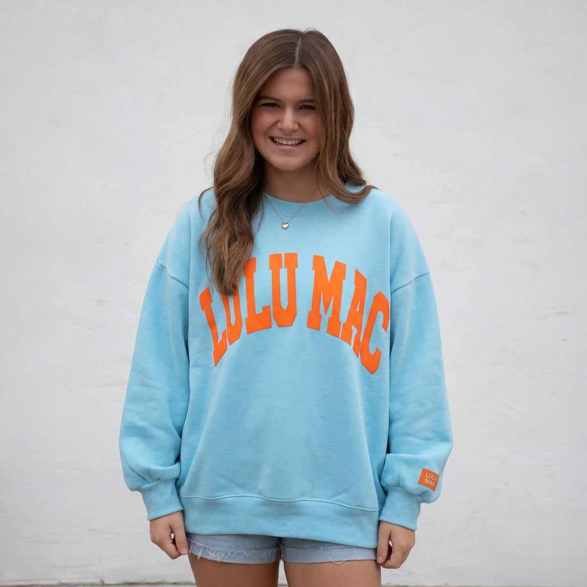 Lulu Mac Blue/Orange Puff Letter Sweatshirt