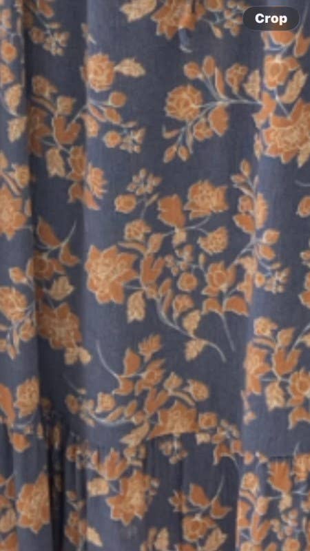 Floral Midi Skirt w/ Pockets & Lining