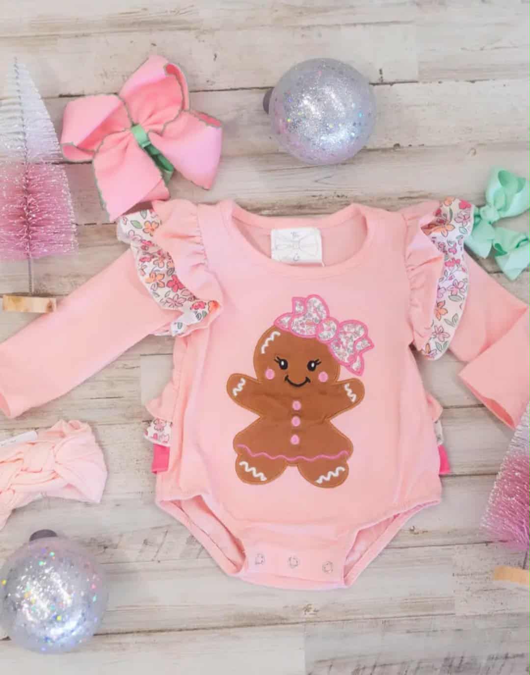 Pink Gingerbread baby Onesie