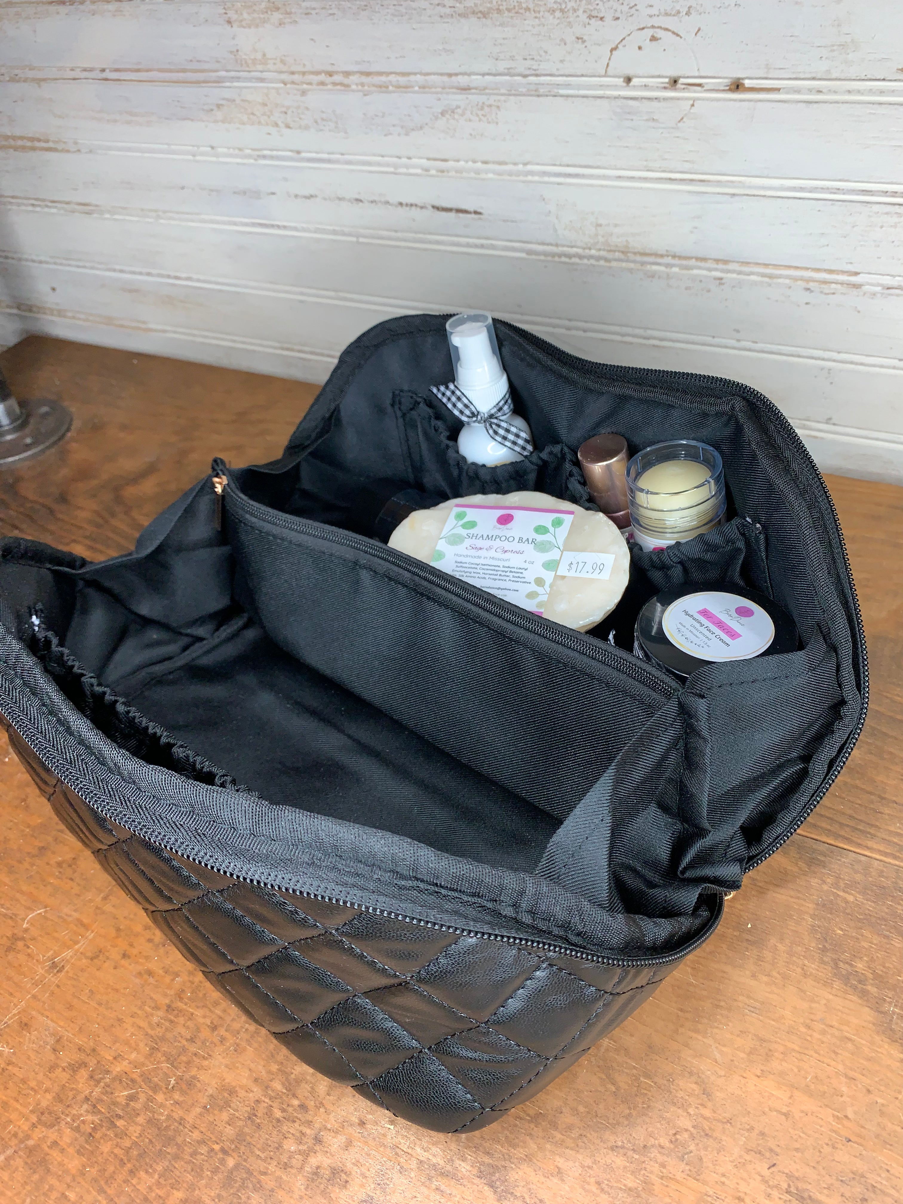 The Everything Makeup Bag Quilted Cosmetic Case