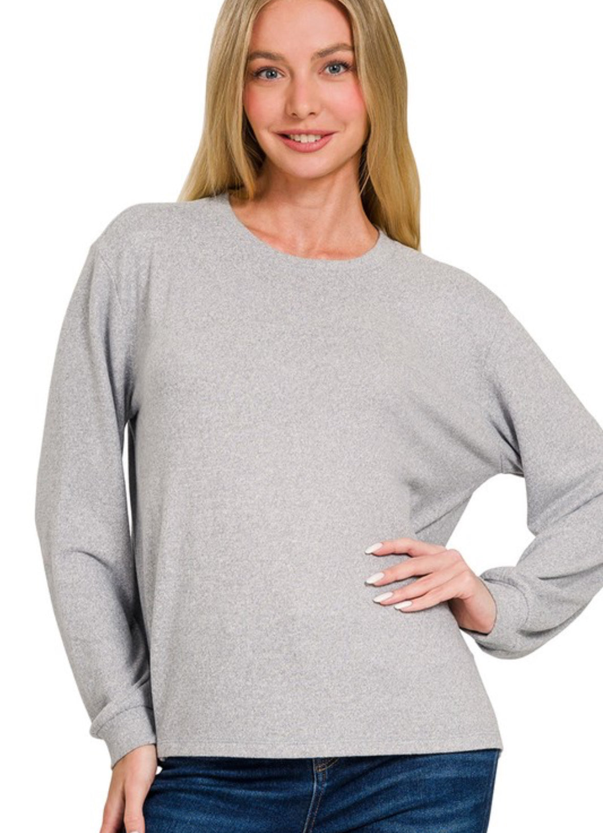 Round Neck Long Sleeve Top