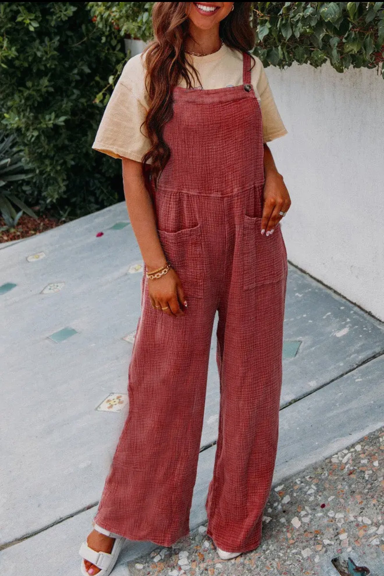 Red Casual Jumpsuit
