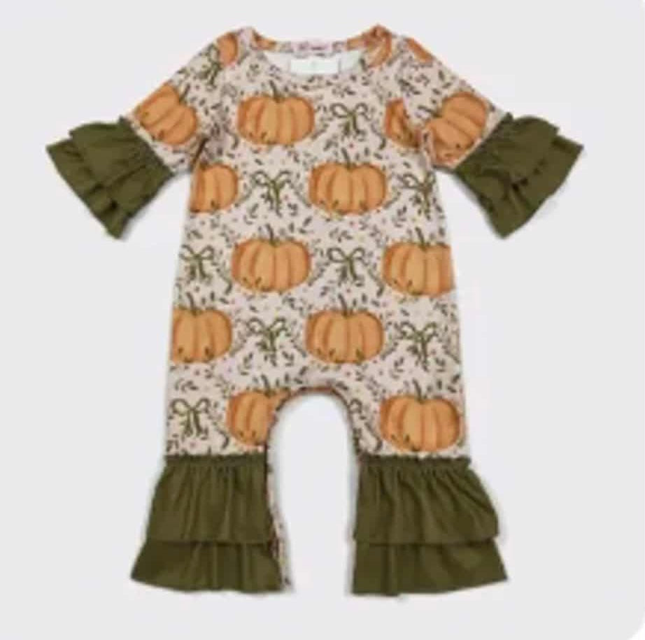 Green Pumpkin Baby Romper