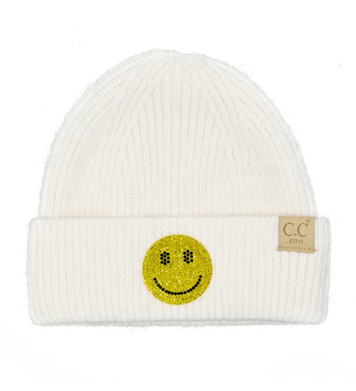 C.C Kids Smile Face Rhinestone Beanie