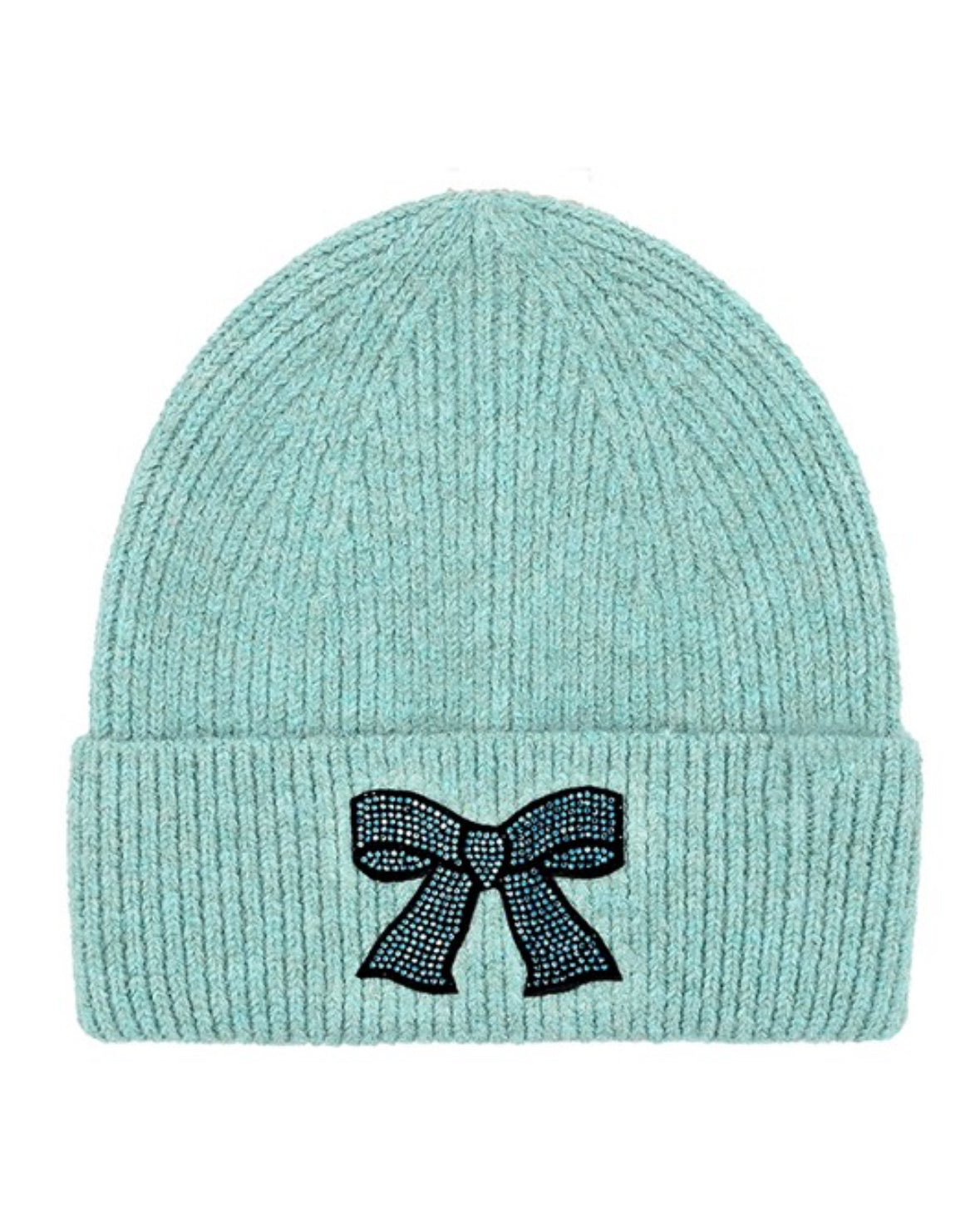 C.C Rhinestone Ribbon Embellishment Beanie