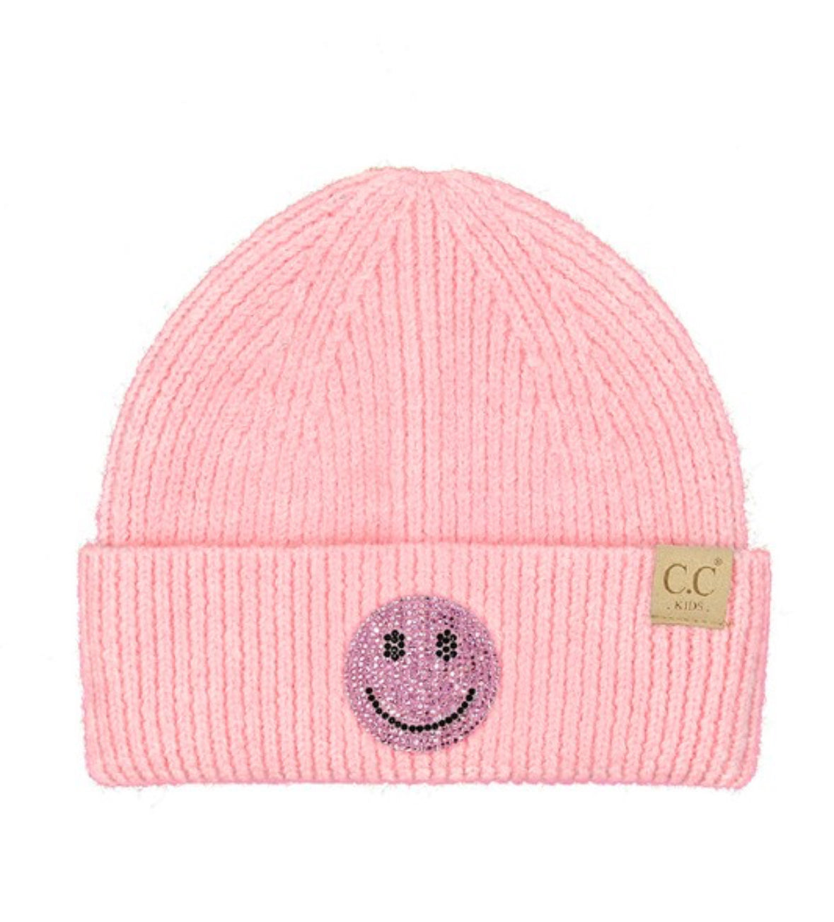 C.C Kids Smile Face Rhinestone Beanie