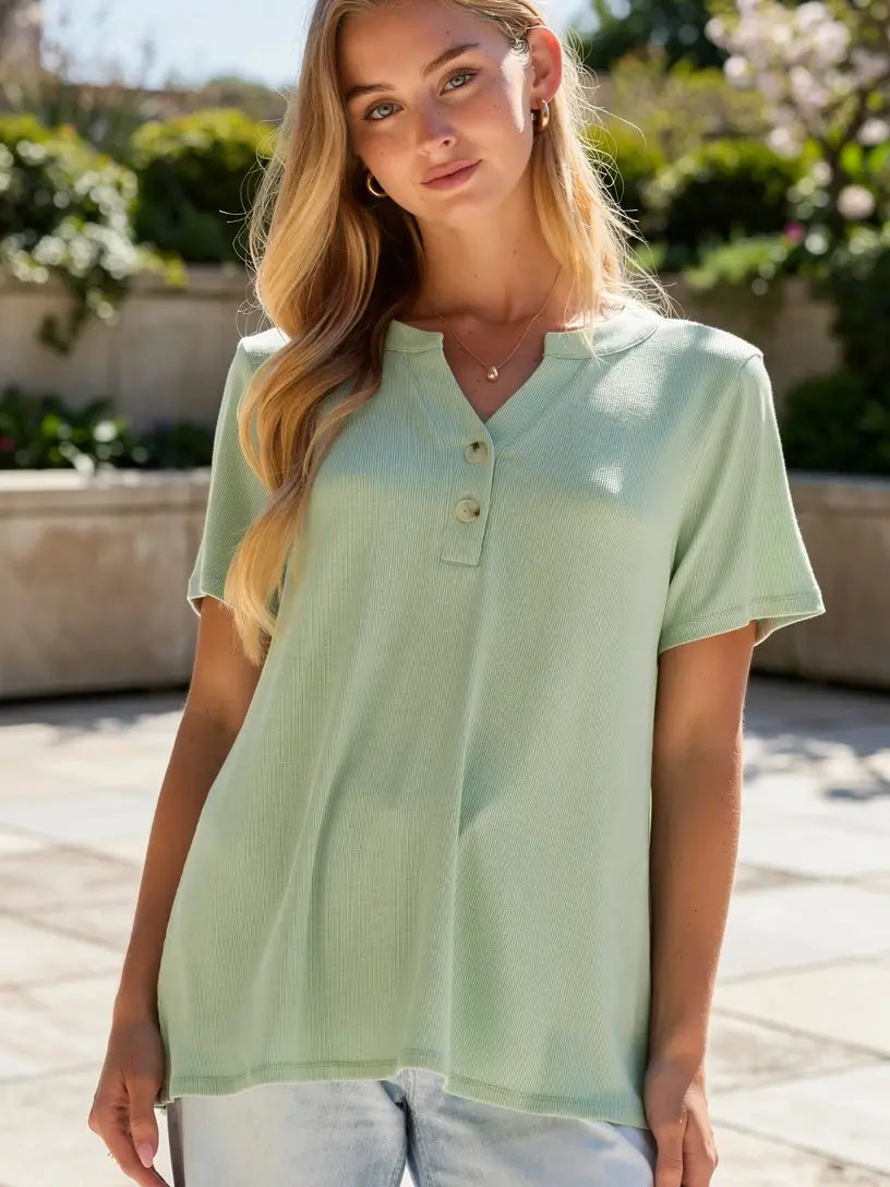 Baby Ribbed Boyfriend Knit Top