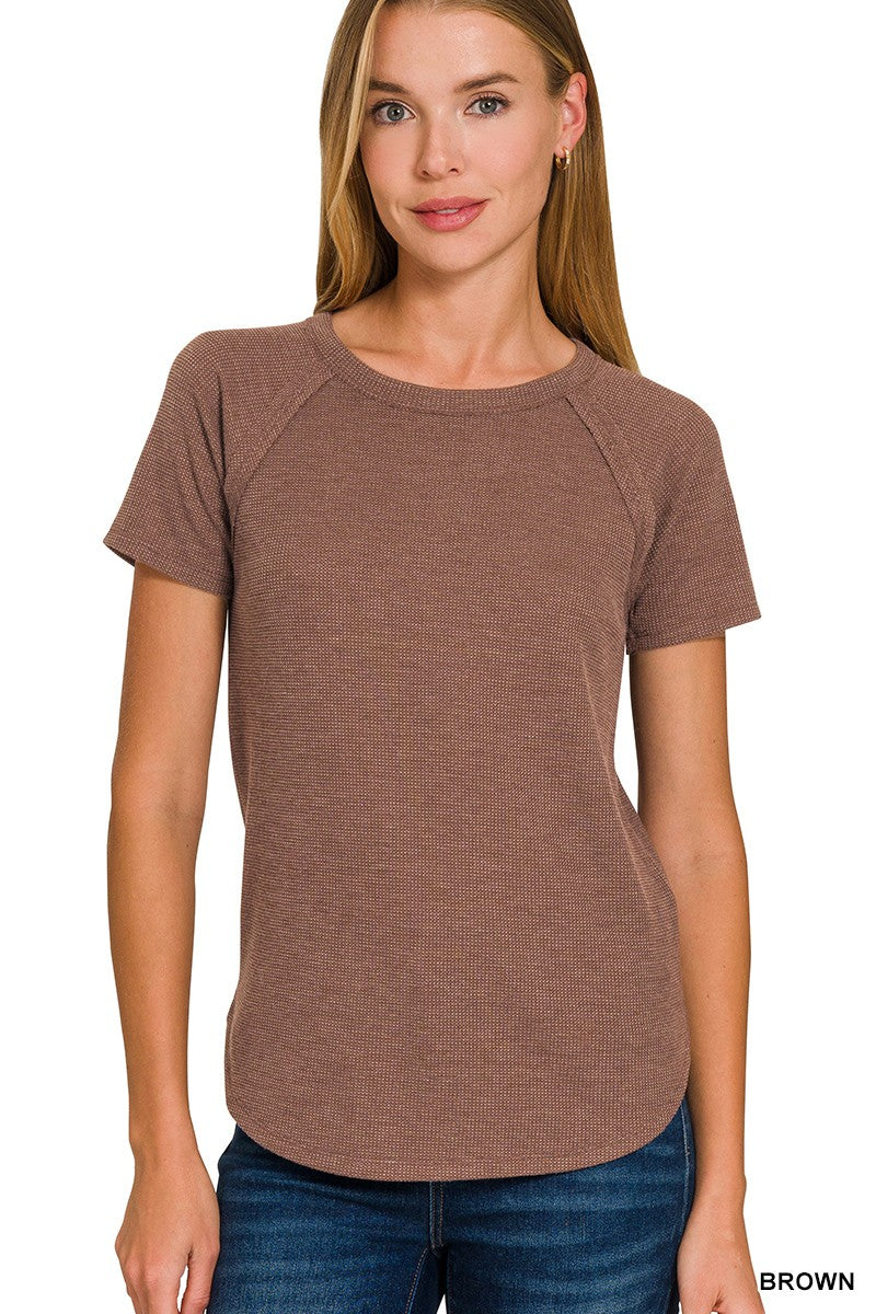 Waffle Short Sleeve Top