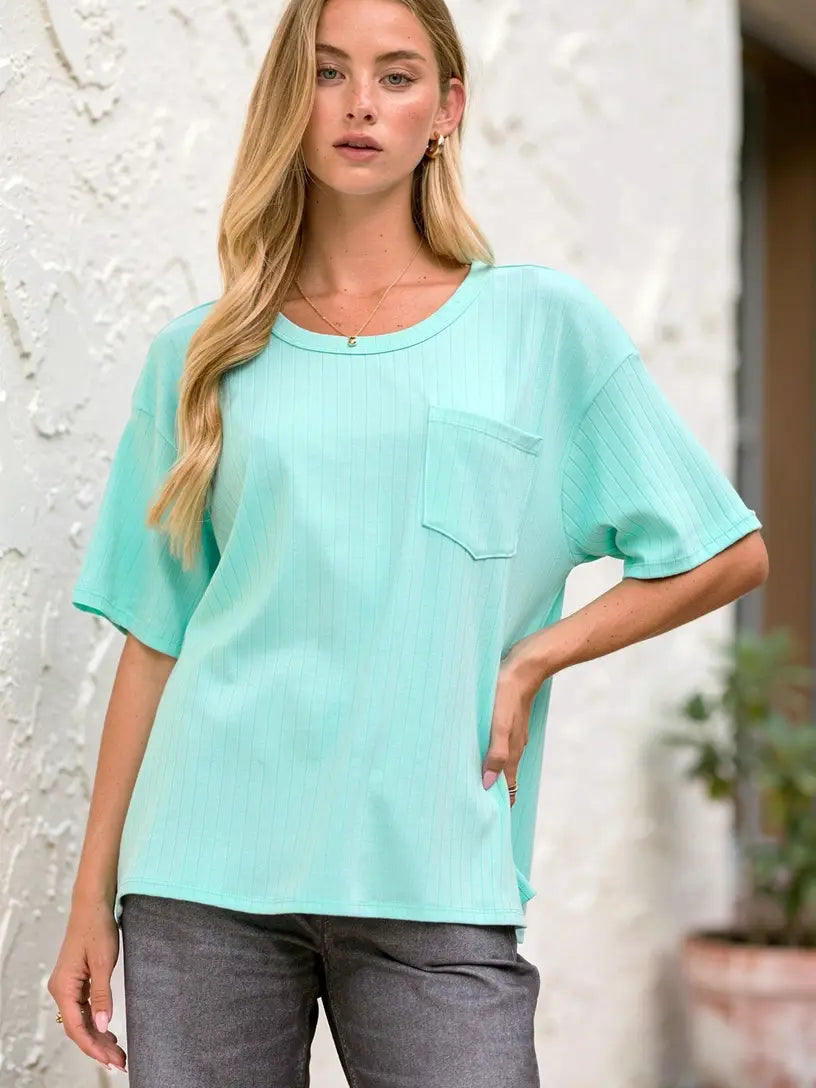 Boyfriend Ribbed Knit Top