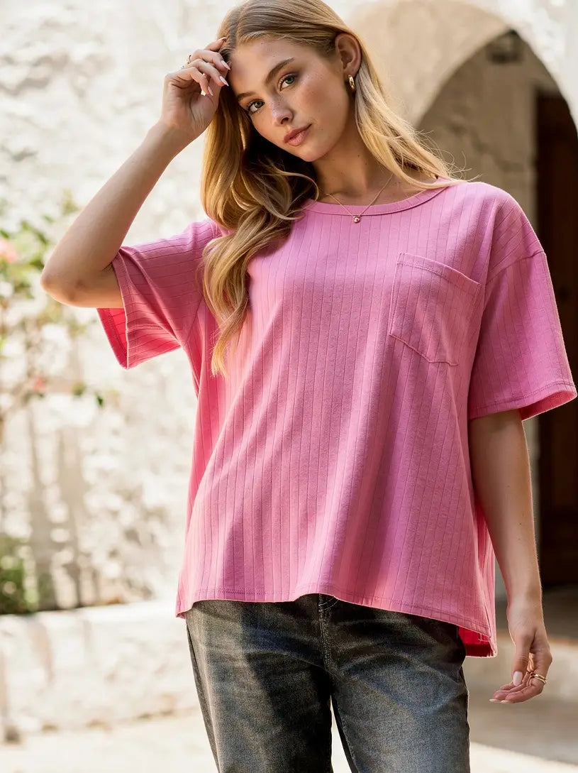 Boyfriend Ribbed Knit Top