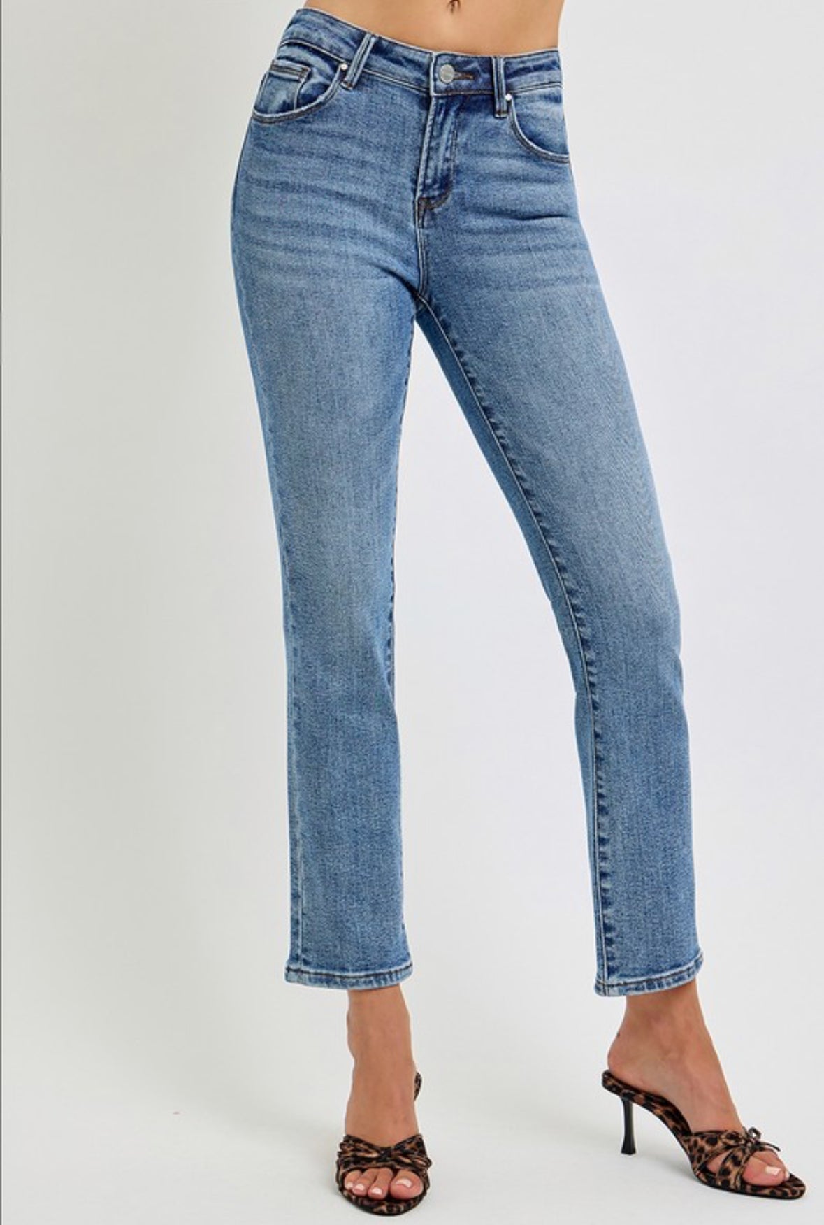 Risen Plus Midrise Ankle Straight Slim Jeans