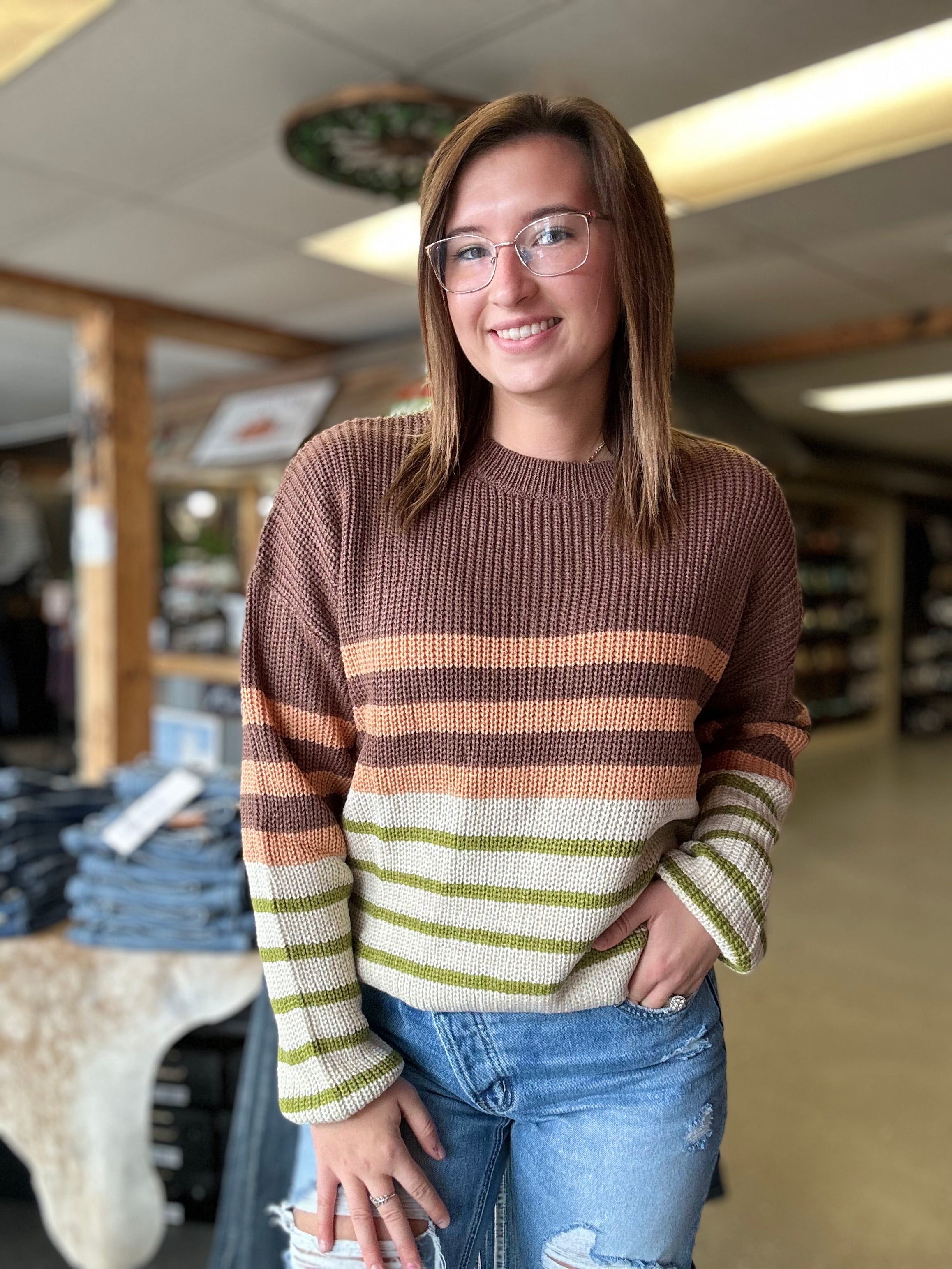 Color Block Striped Sweater