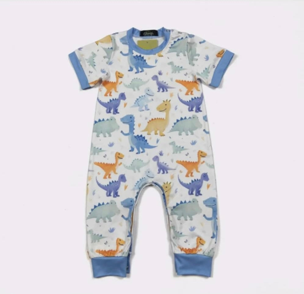 Baby Azure Dino Romper