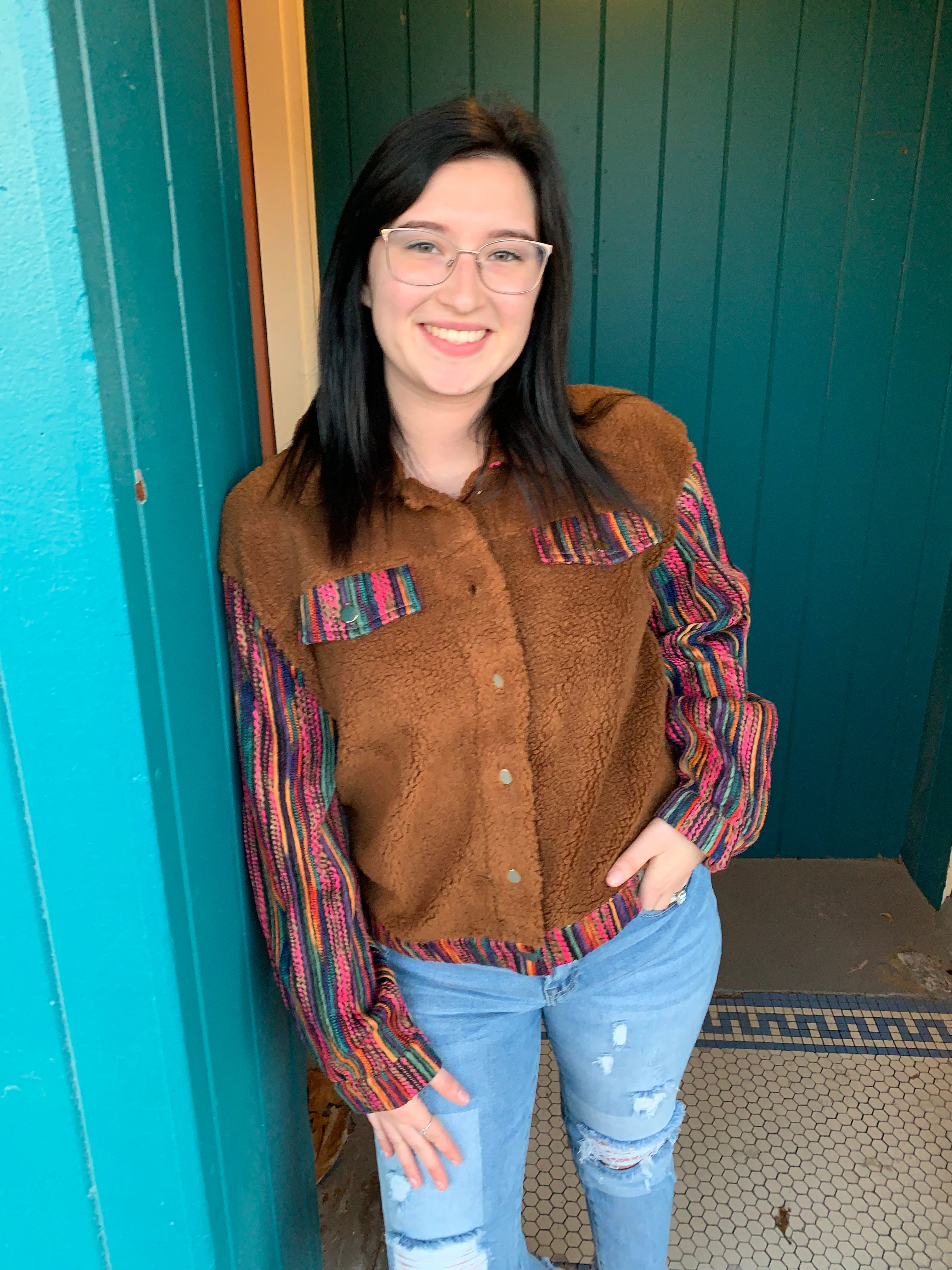 Multi-color Brown Jacket