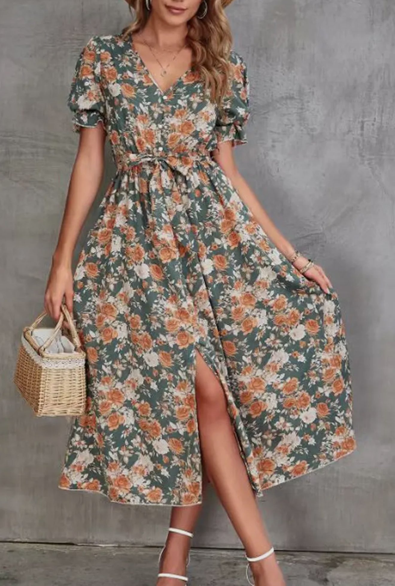 Floral Dress with Slit