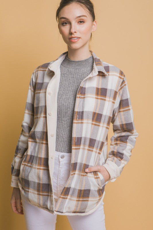 Corduroy Reversible Button-Down Jacket