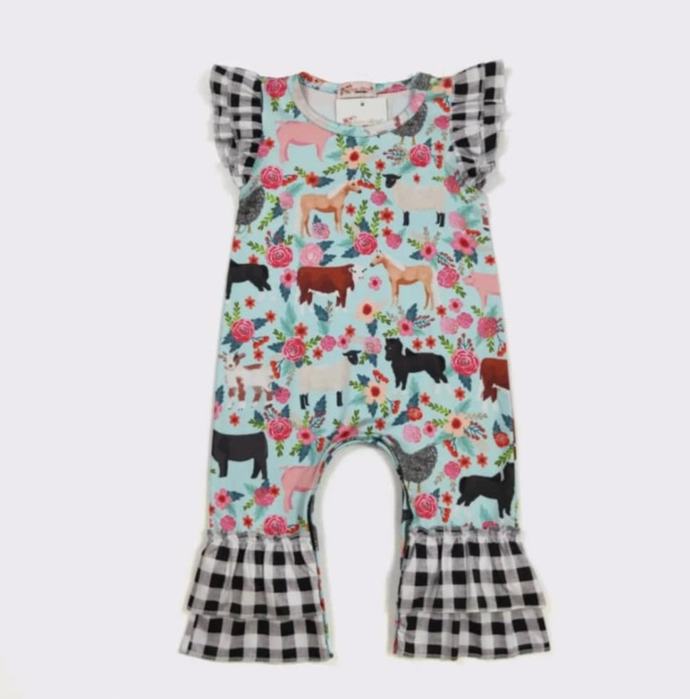 Baby Farm Floral Romper