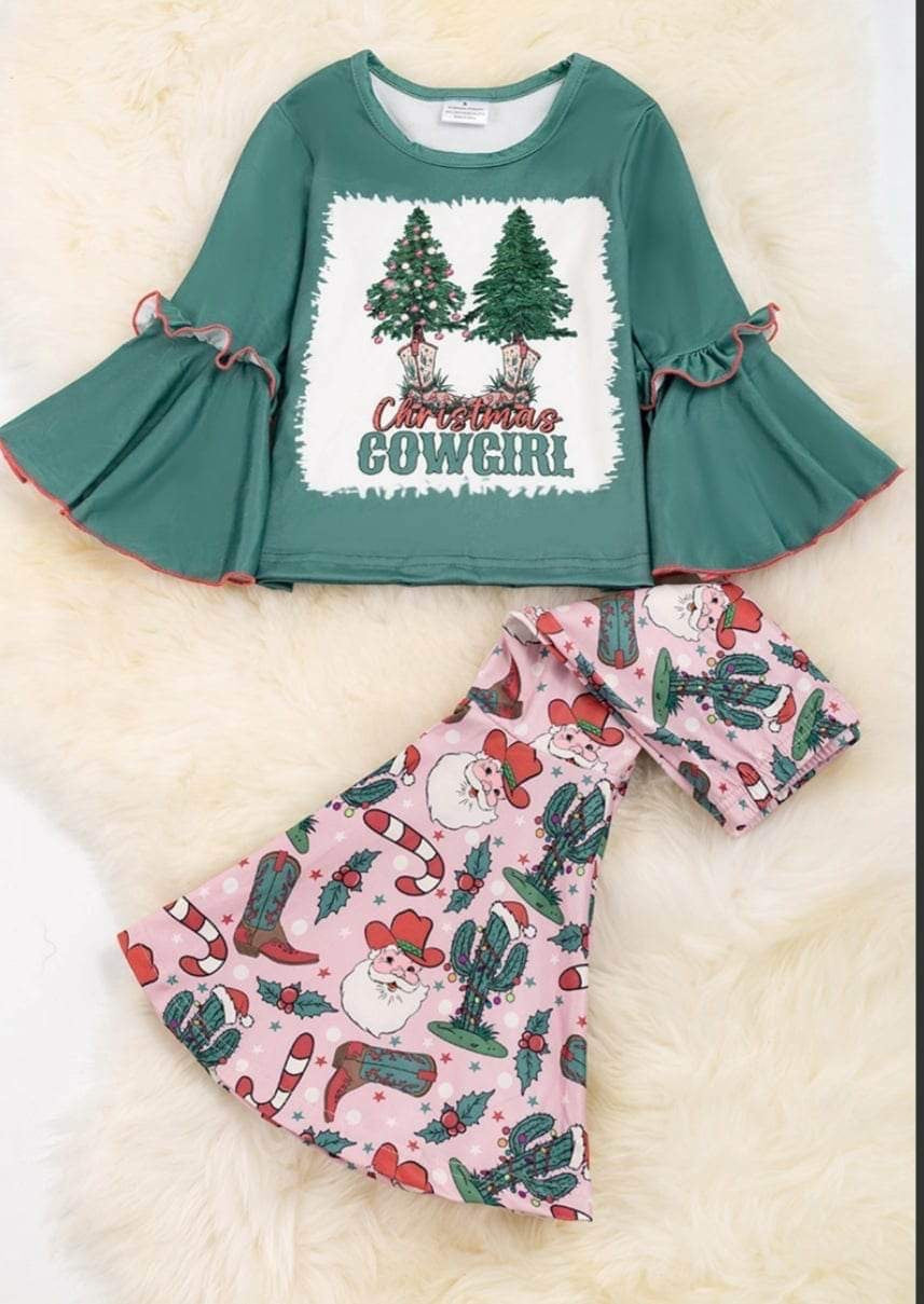 Kid's Christmas Cowgirl 2pc Set