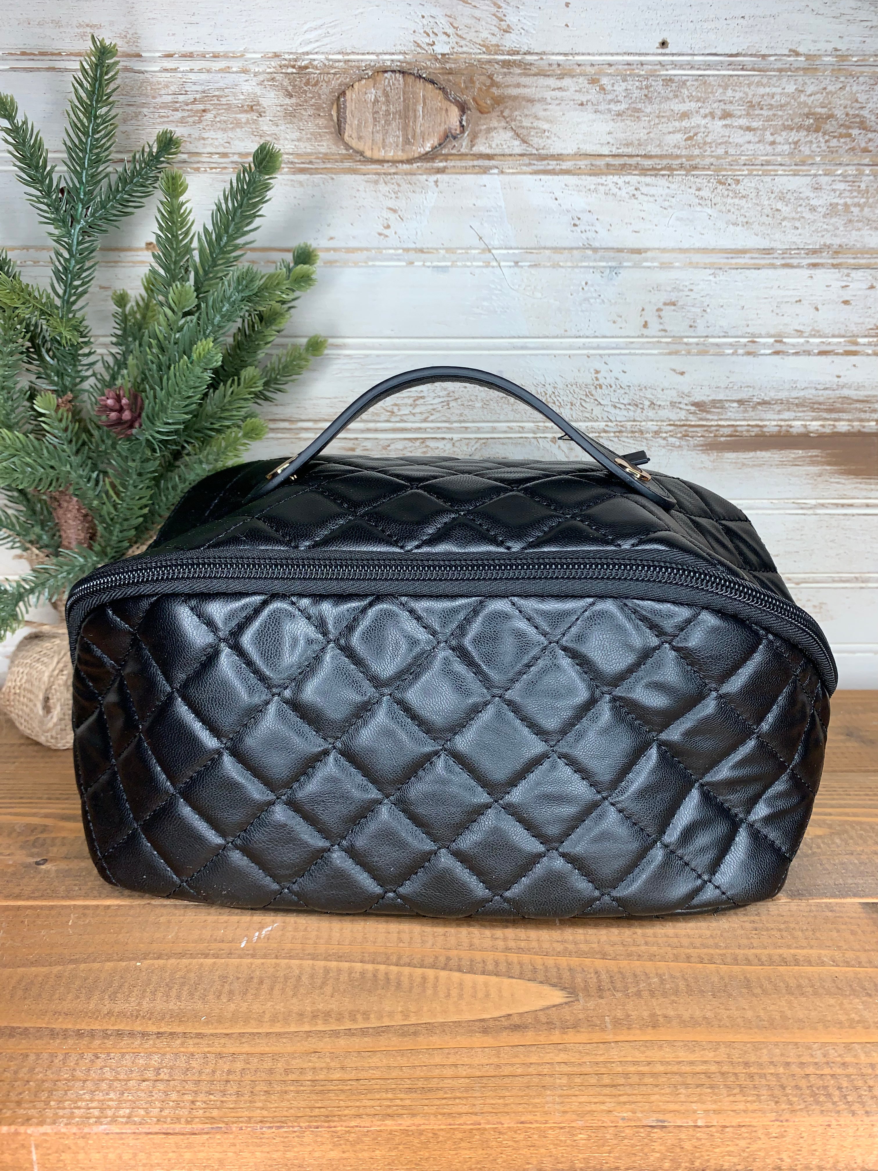 The Everything Makeup Bag Quilted Cosmetic Case