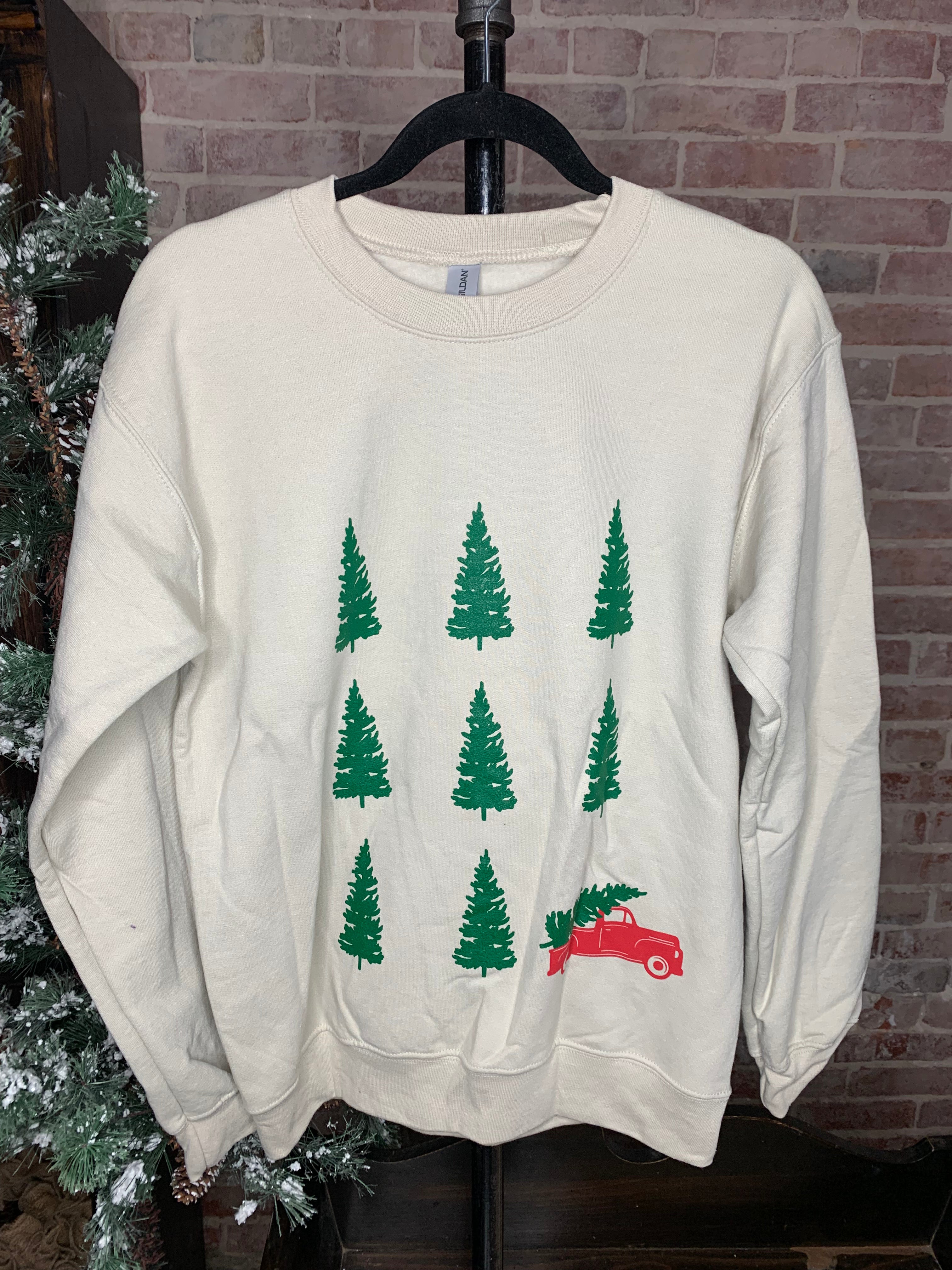 Christmas Truck Graphic Sweatshirt