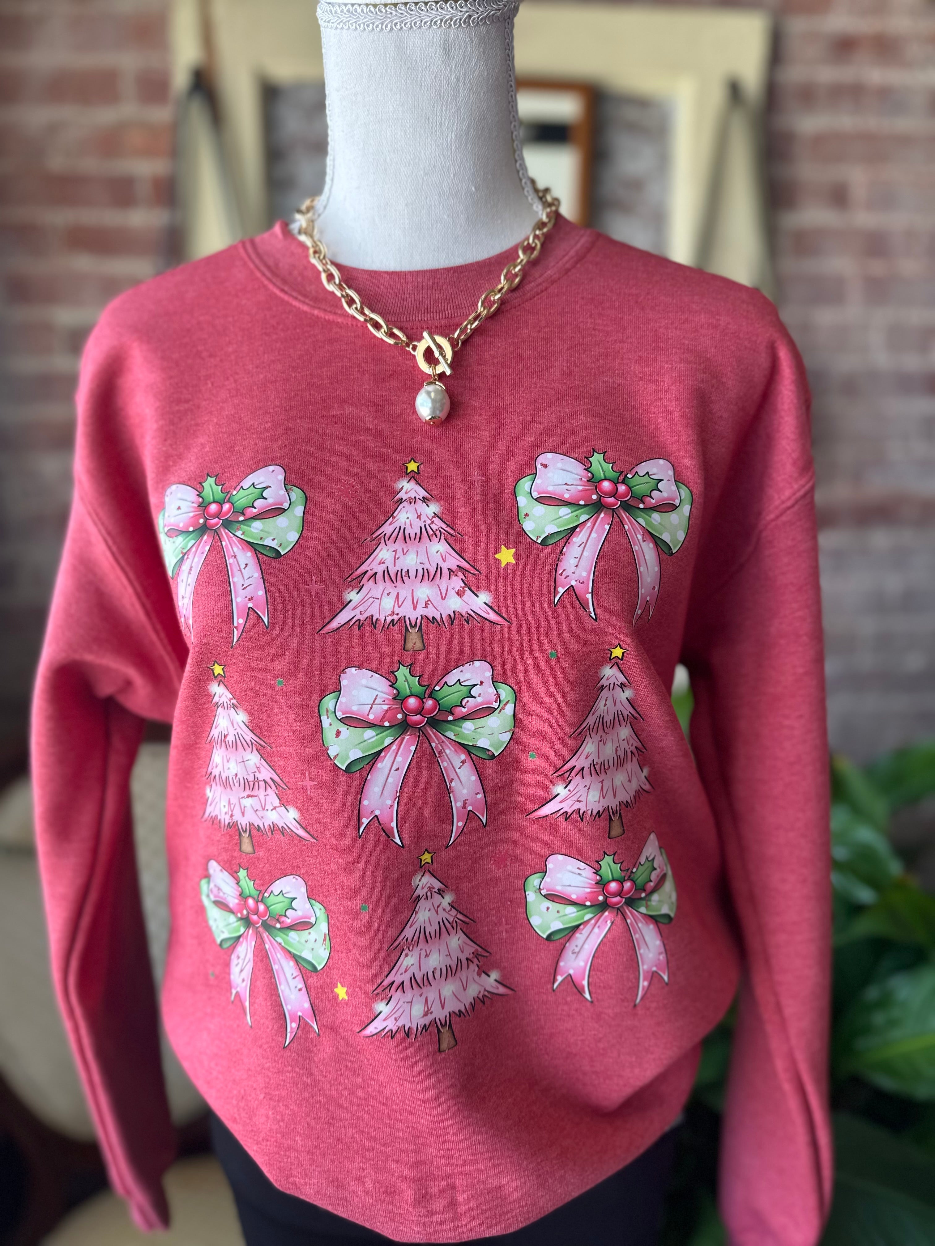 Christmas Trees and Bows Sweatshirt