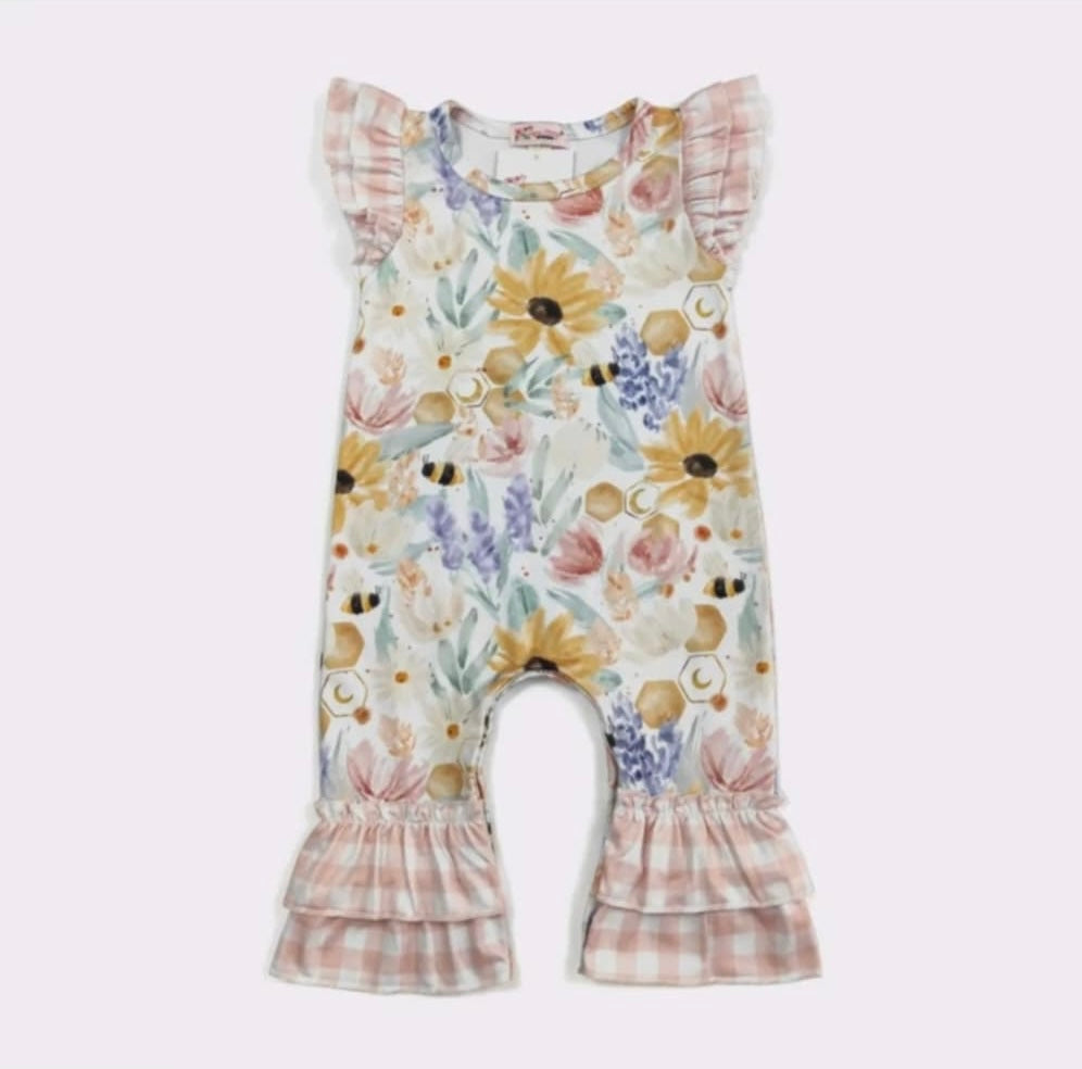 Baby Bee Floral Romper