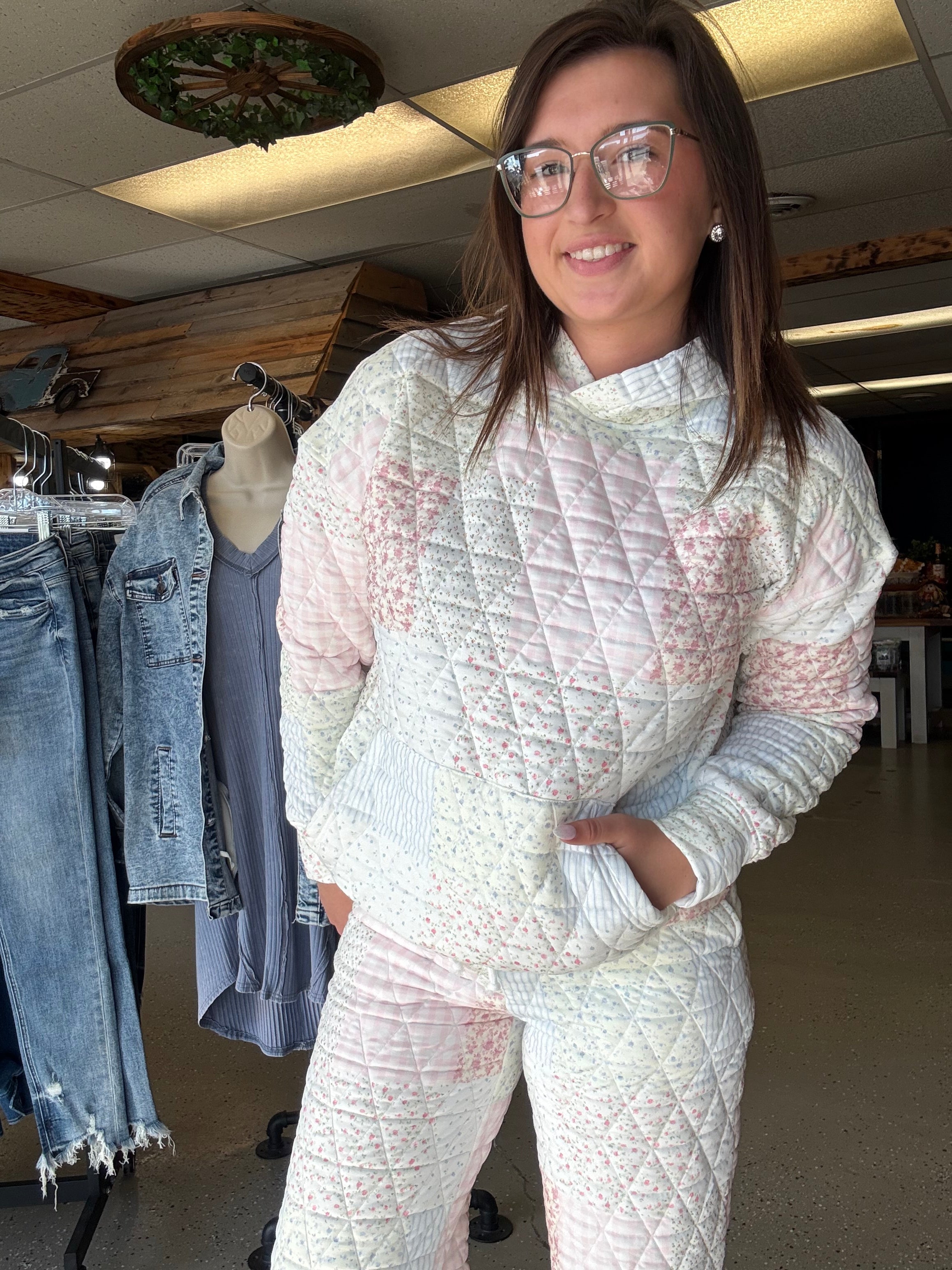 Floral Textured Oversized Hoodie