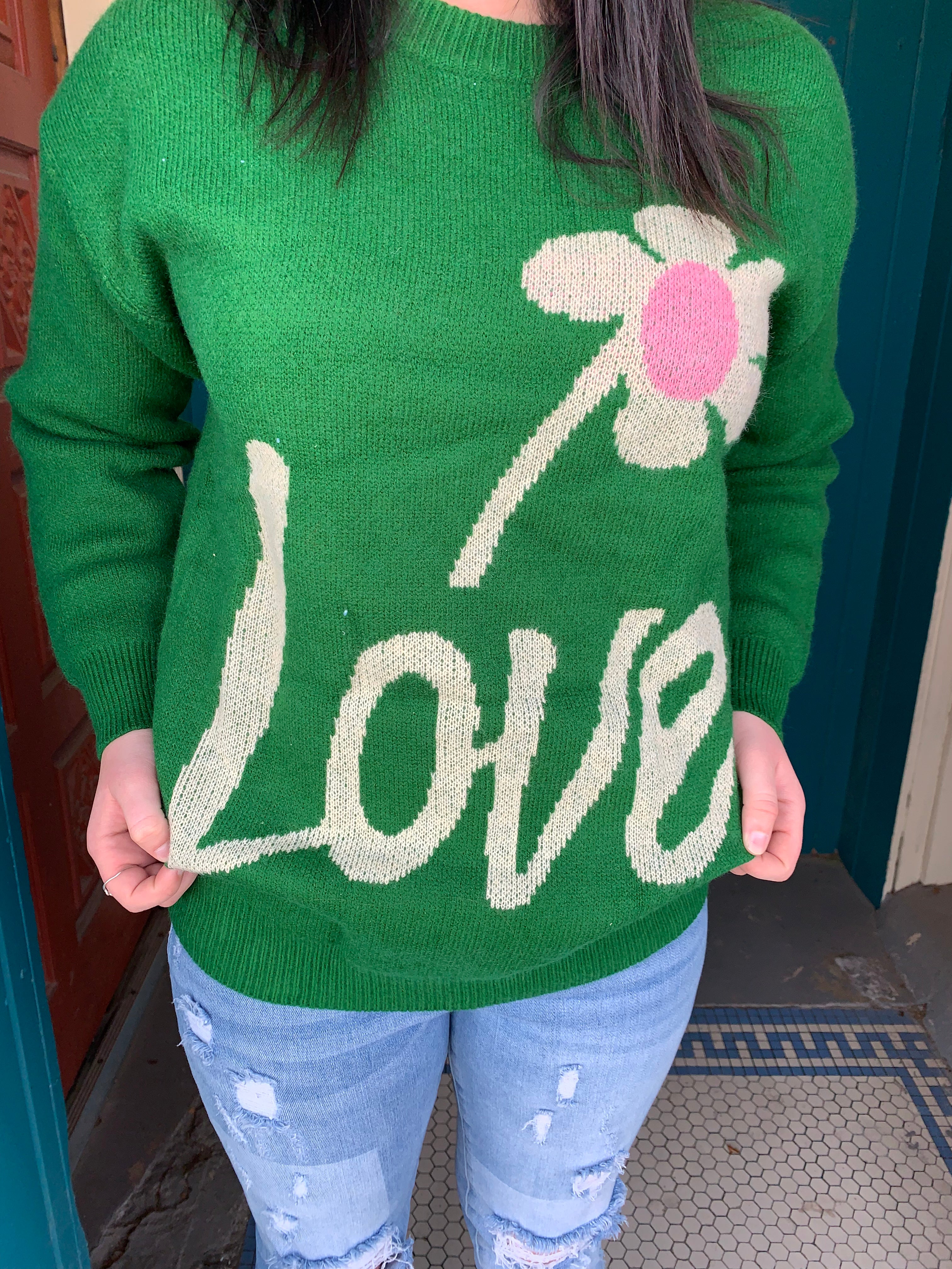 Thinking About Love Loose Fit Knit Sweater