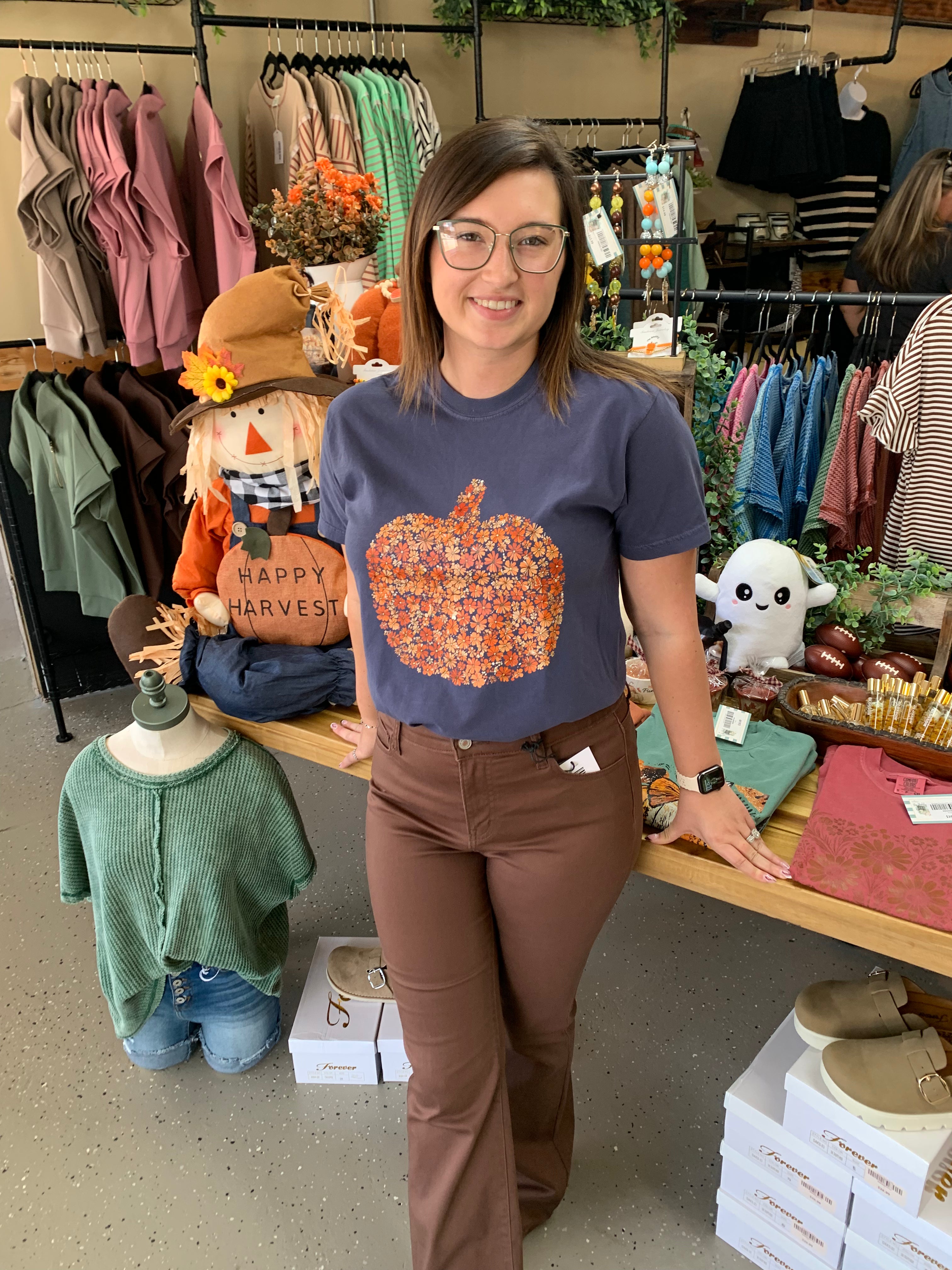Navy Pumpkin T-shirt