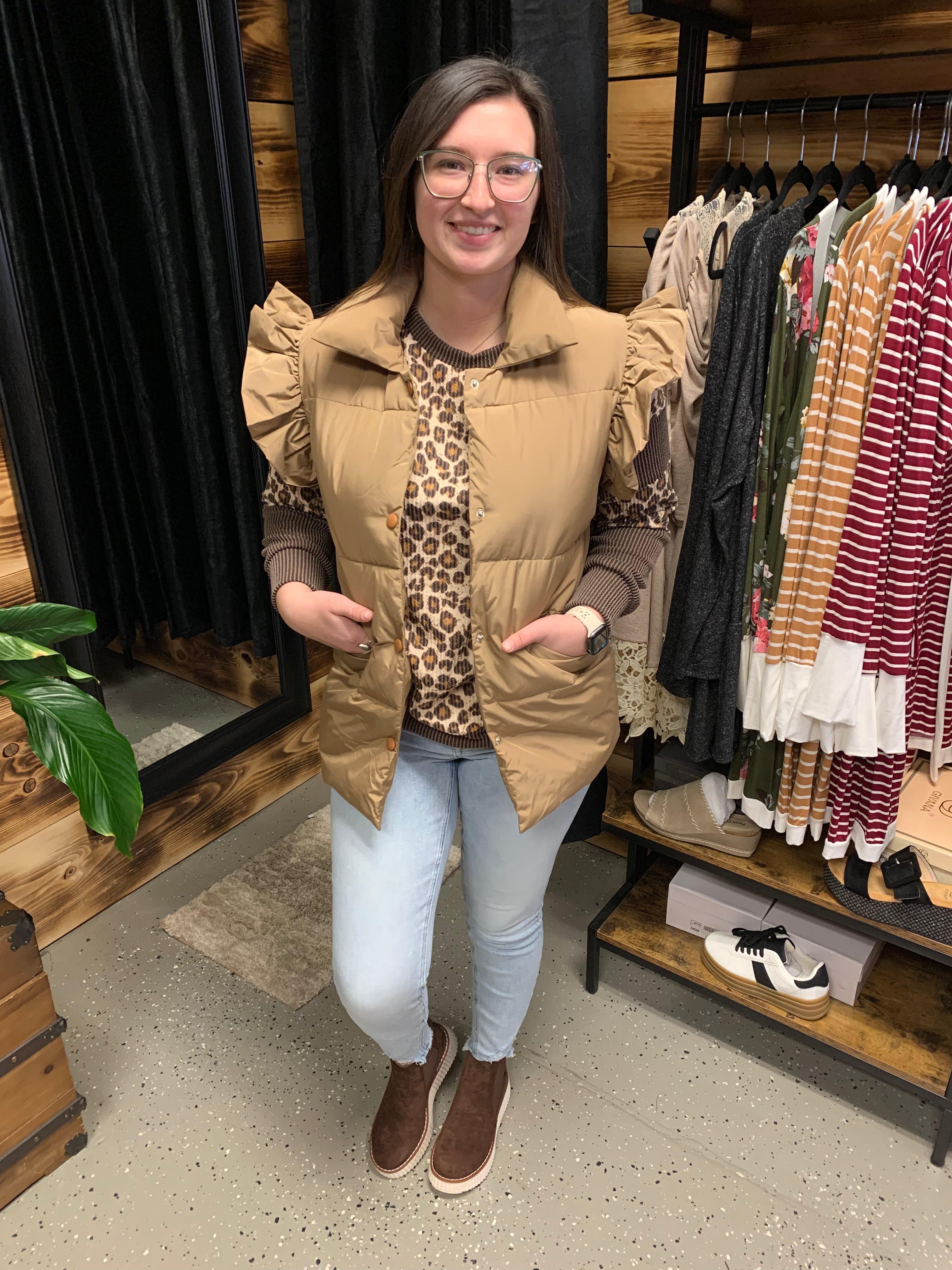 Leopard Print Drop Shoulder Pullover Top
