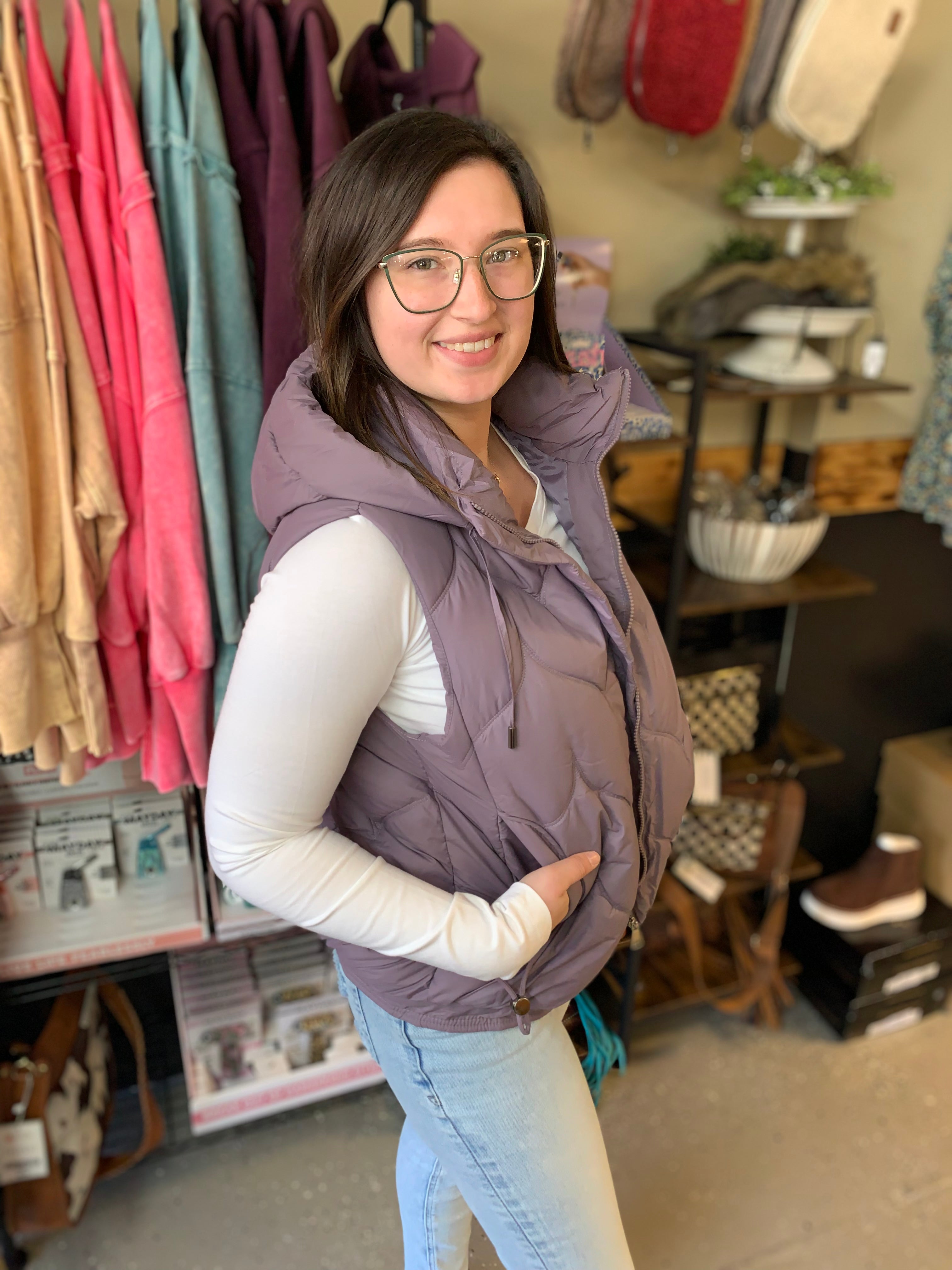 Puffer Vest with Hoodie