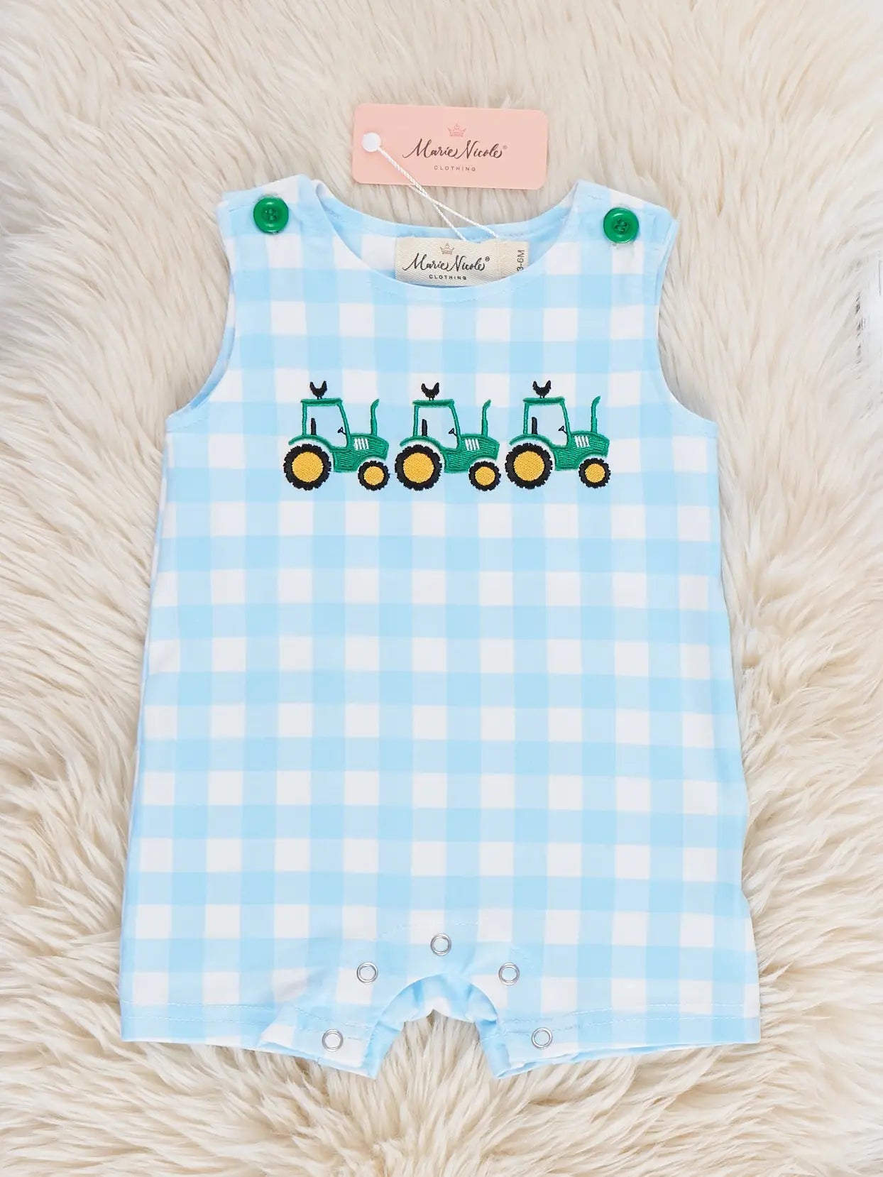 Little Farmers Fun Plaid Romper