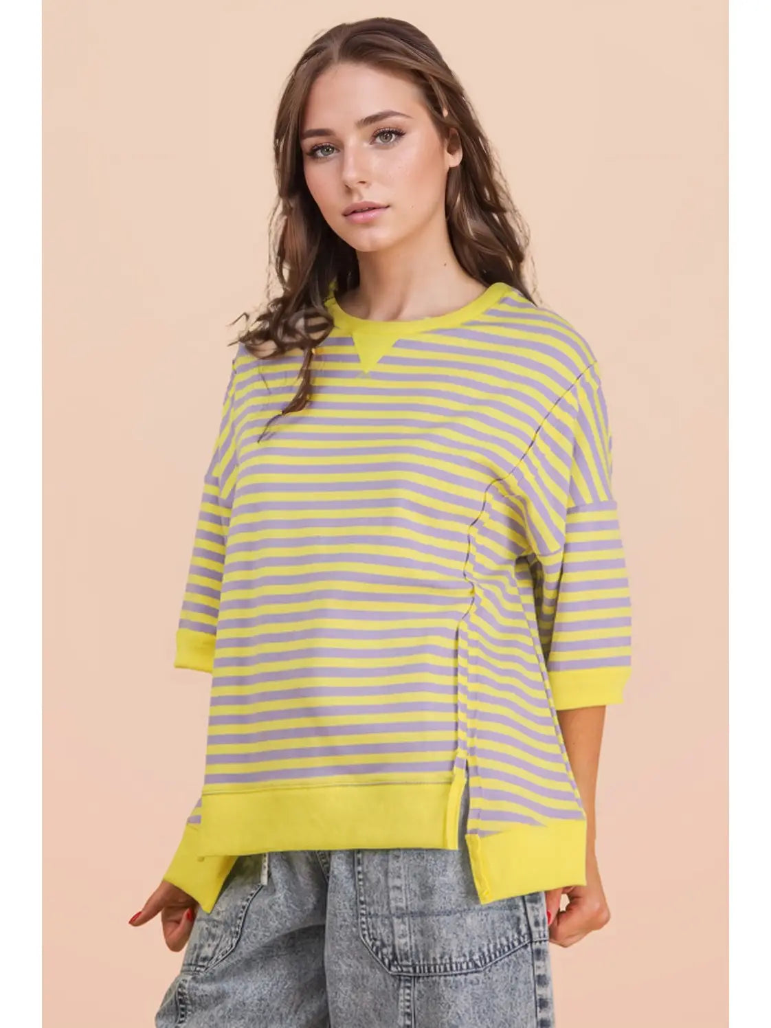 Oversized Stripe Casual Knit Top