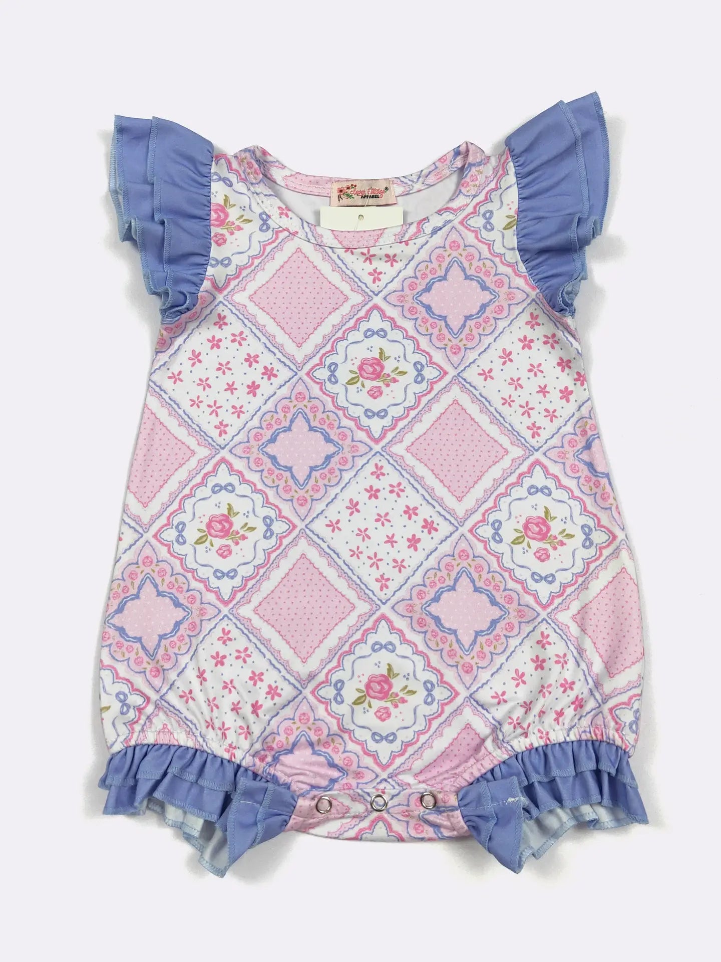 Quilted Rose Baby Romper
