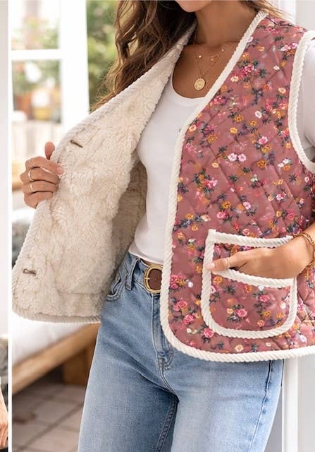 Mauve Printed Vest