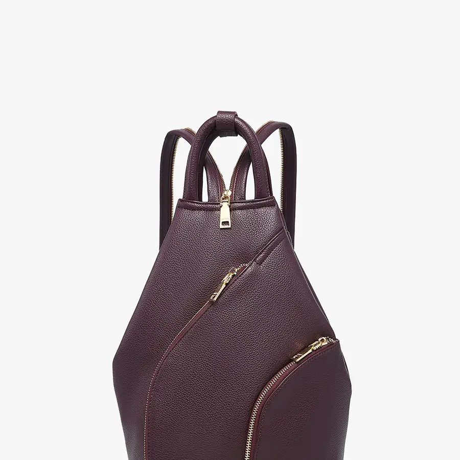 Maura Diagonal Zipper Backpack