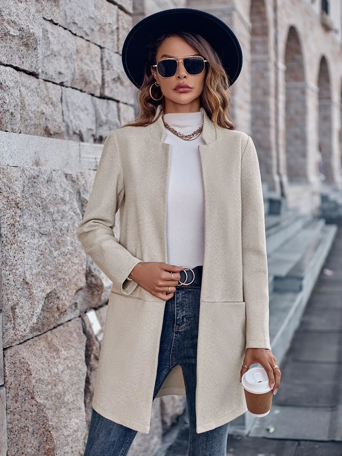 Long Open Front Jacket/ Blazer