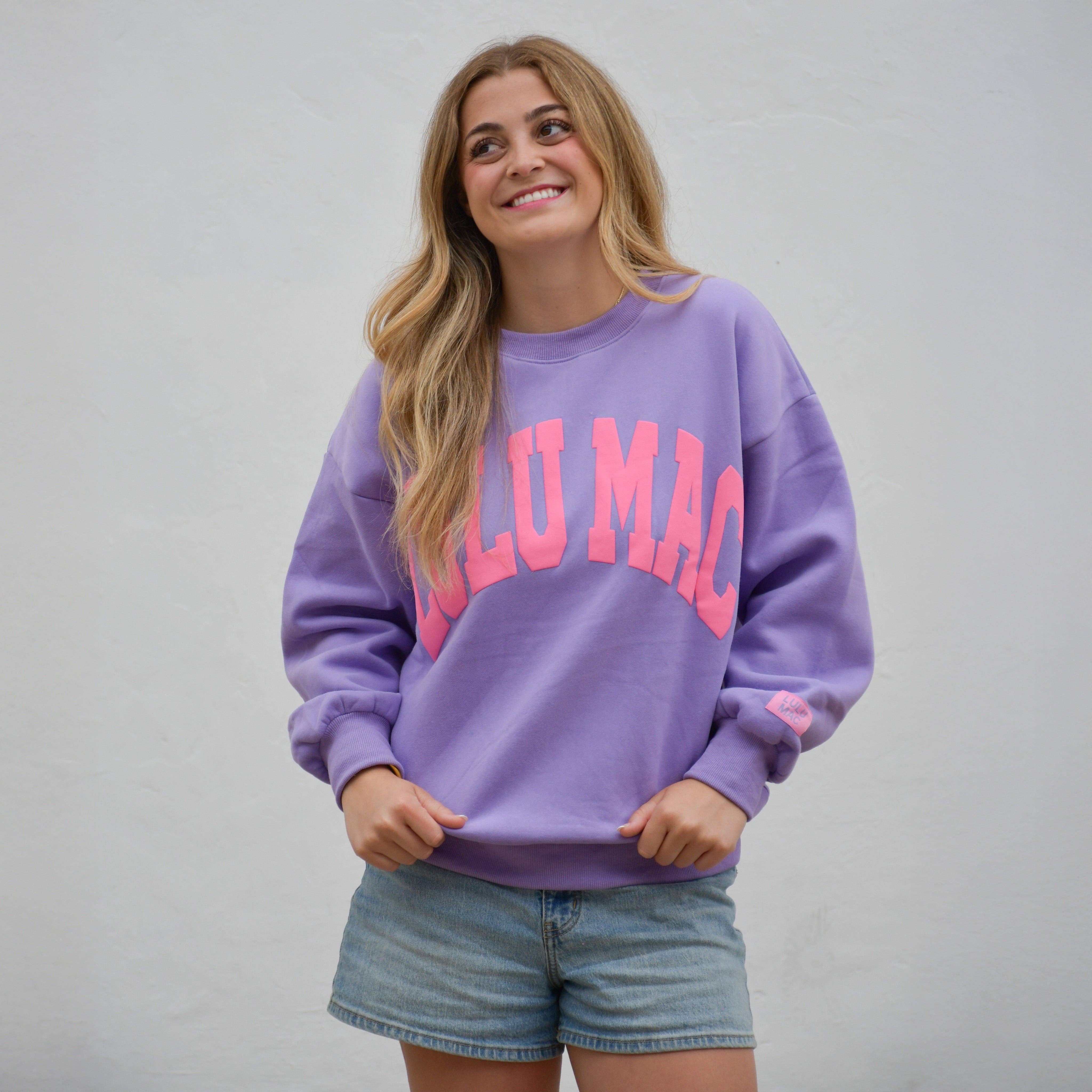 Lulu Mac Purple/Pink Puff Letter Sweatshirt