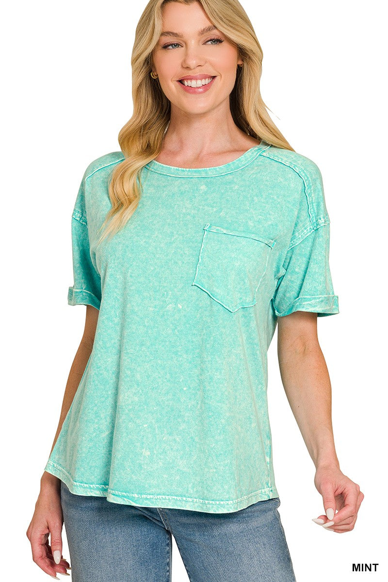 Zenana Halo Washed Relaxed Fit Tee