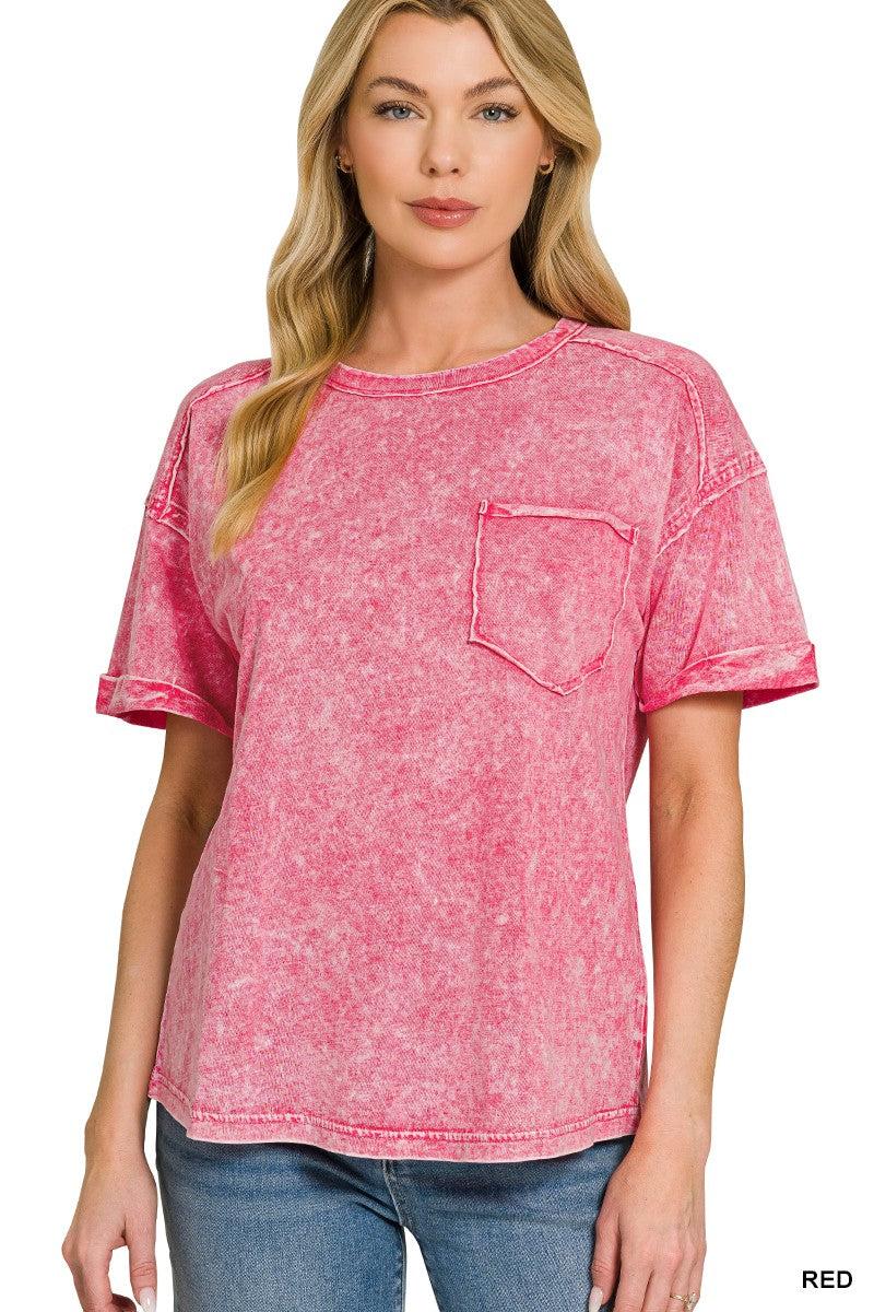 Zenana Halo Washed Relaxed Fit Tee