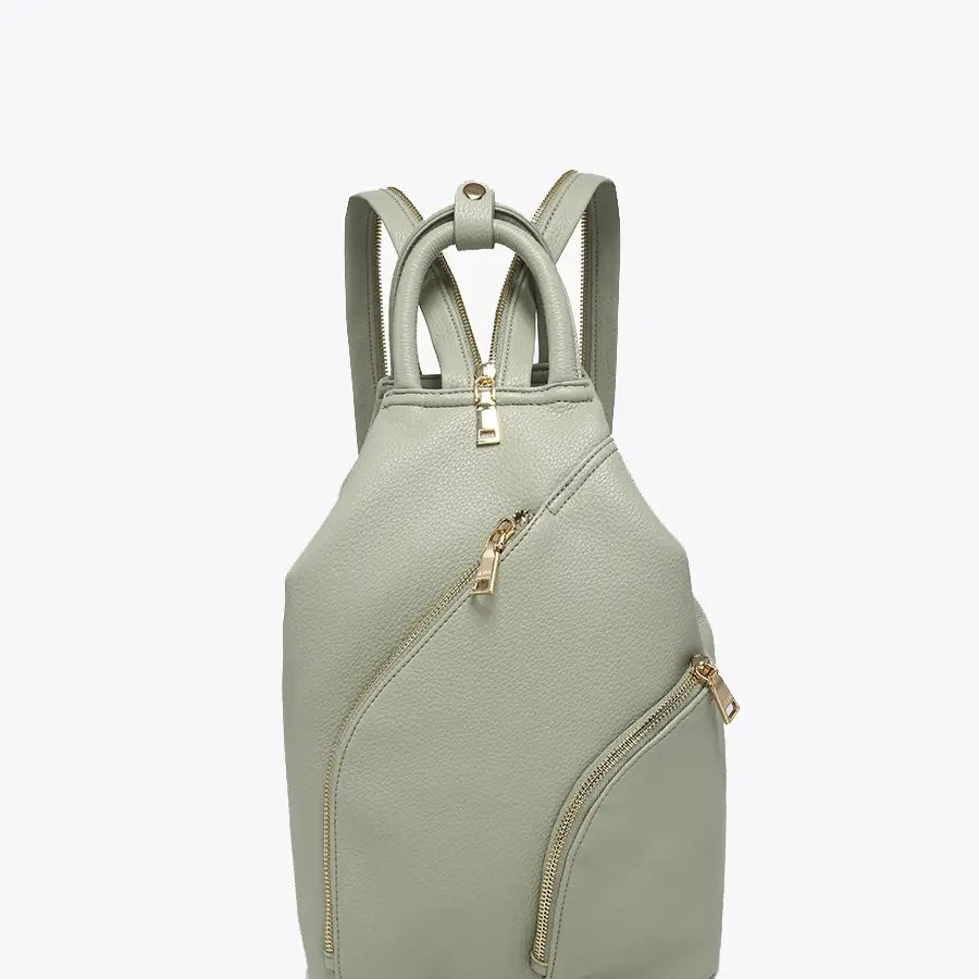 Maura Diagonal Zipper Backpack